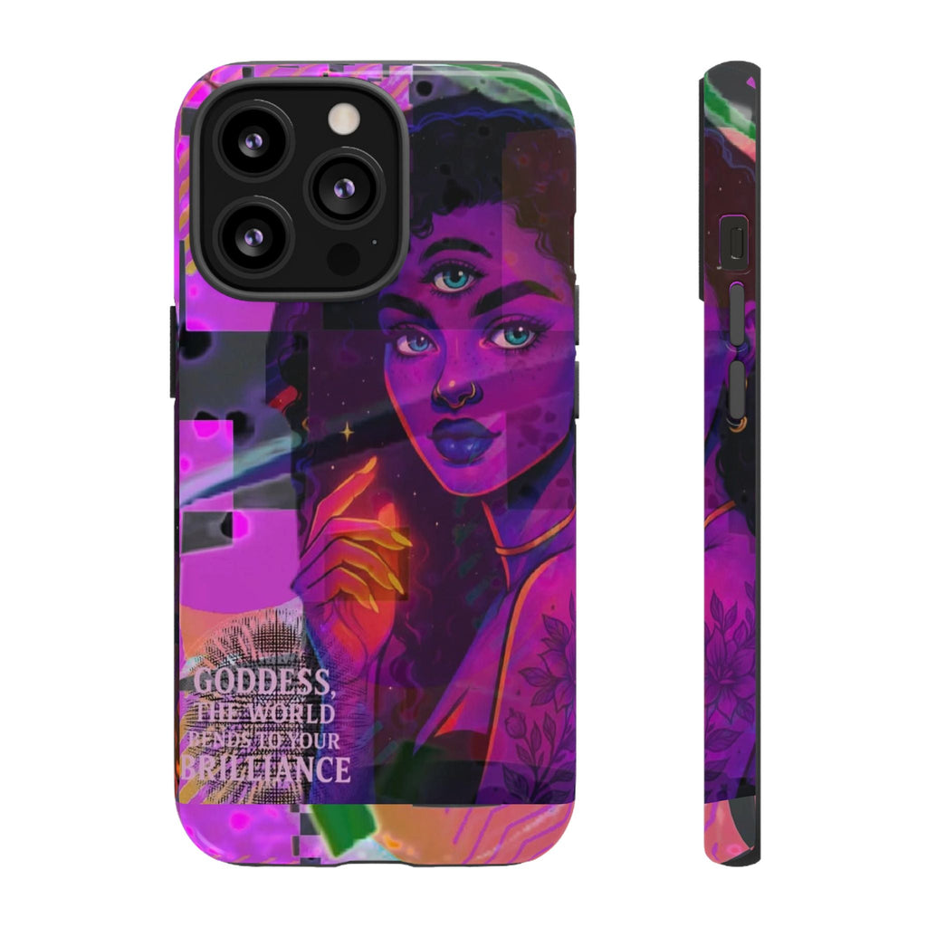 Third-Eye Goddess Phone Case — Neon Psychic Art iPhone Cover