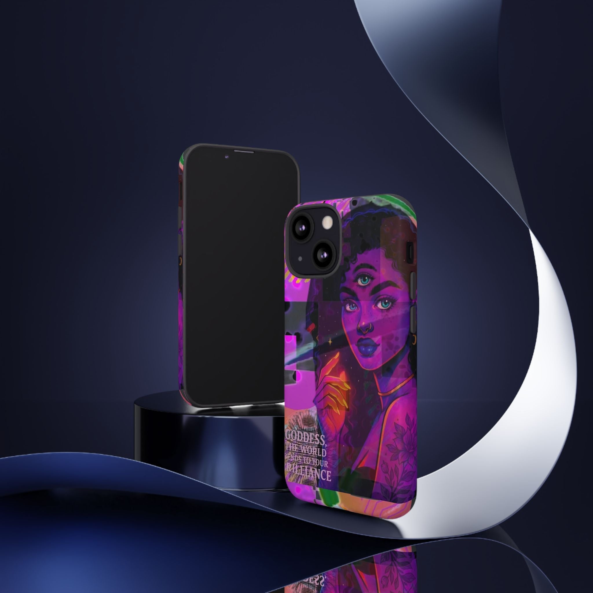 Third-Eye Goddess Phone Case — Neon Psychic Art iPhone Cover