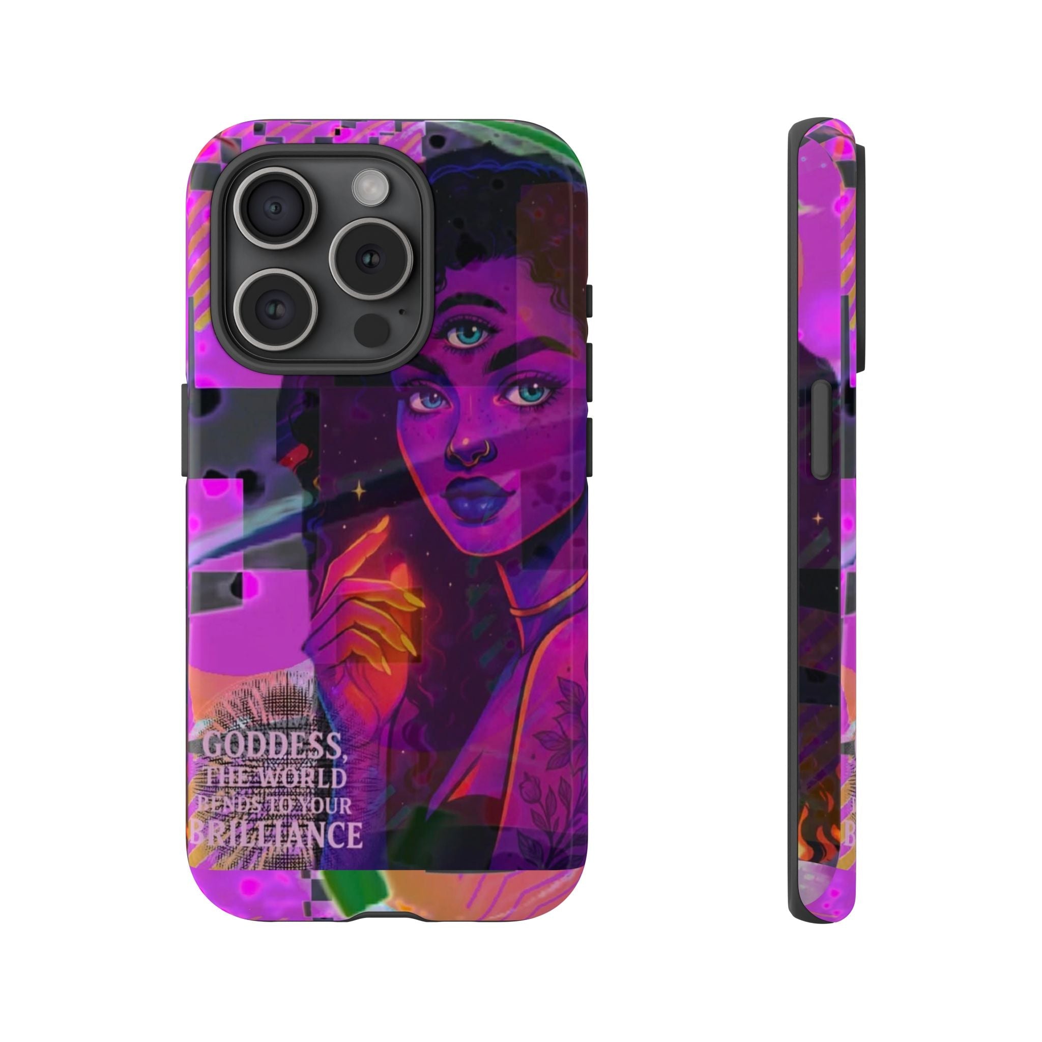 Third-Eye Goddess Phone Case — Neon Psychic Art iPhone Cover
