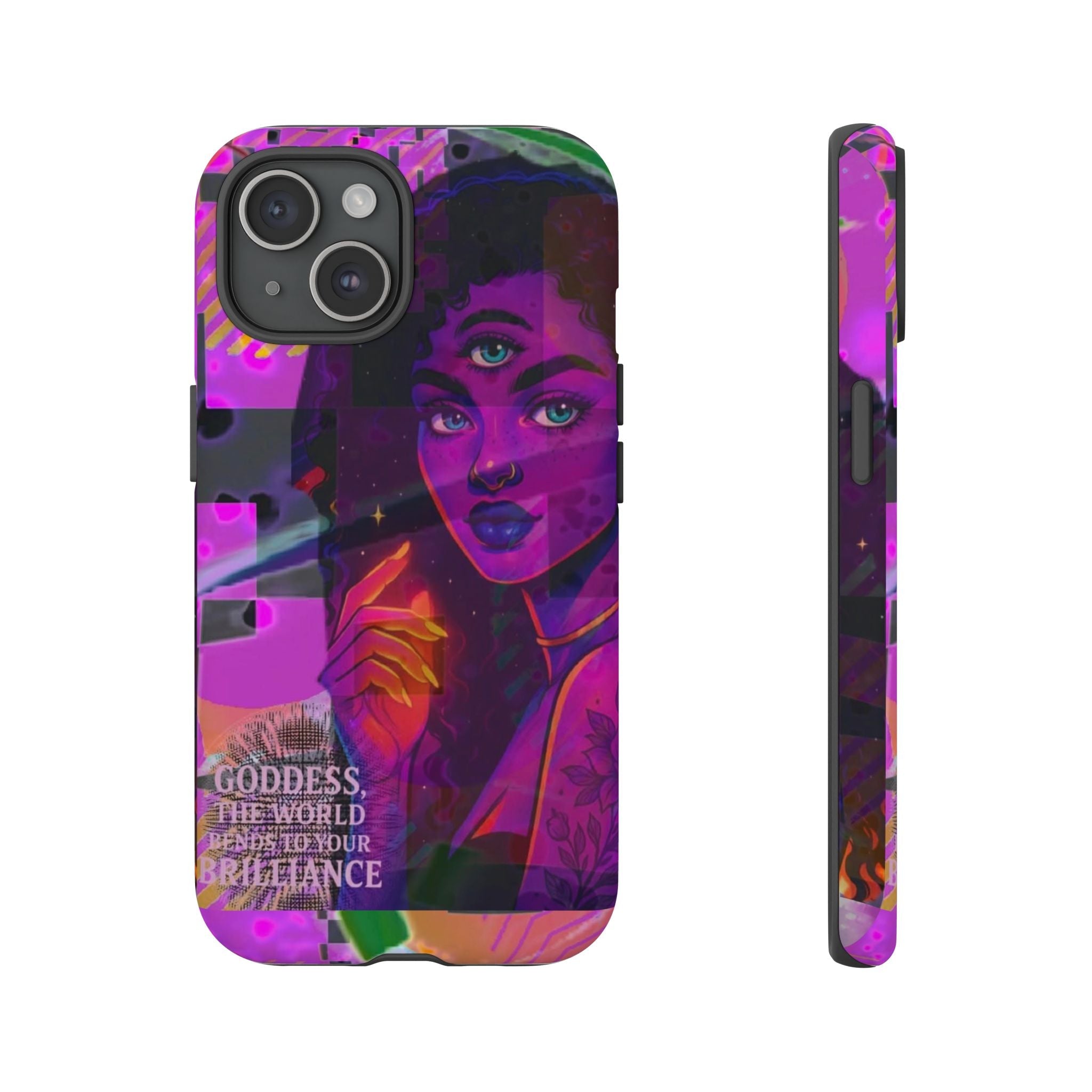 Third-Eye Goddess Phone Case — Neon Psychic Art iPhone Cover
