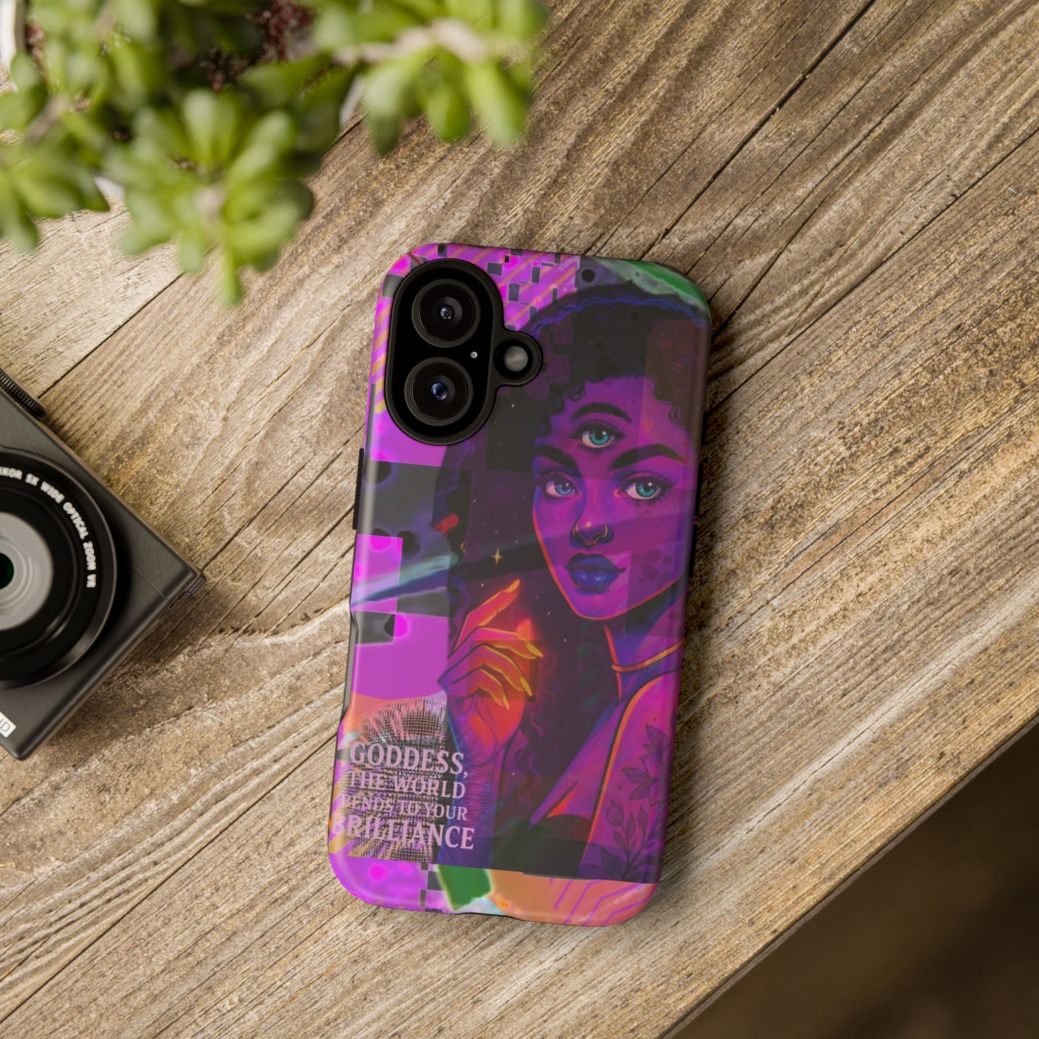 Third-Eye Goddess Phone Case — Neon Psychic Art iPhone Cover
