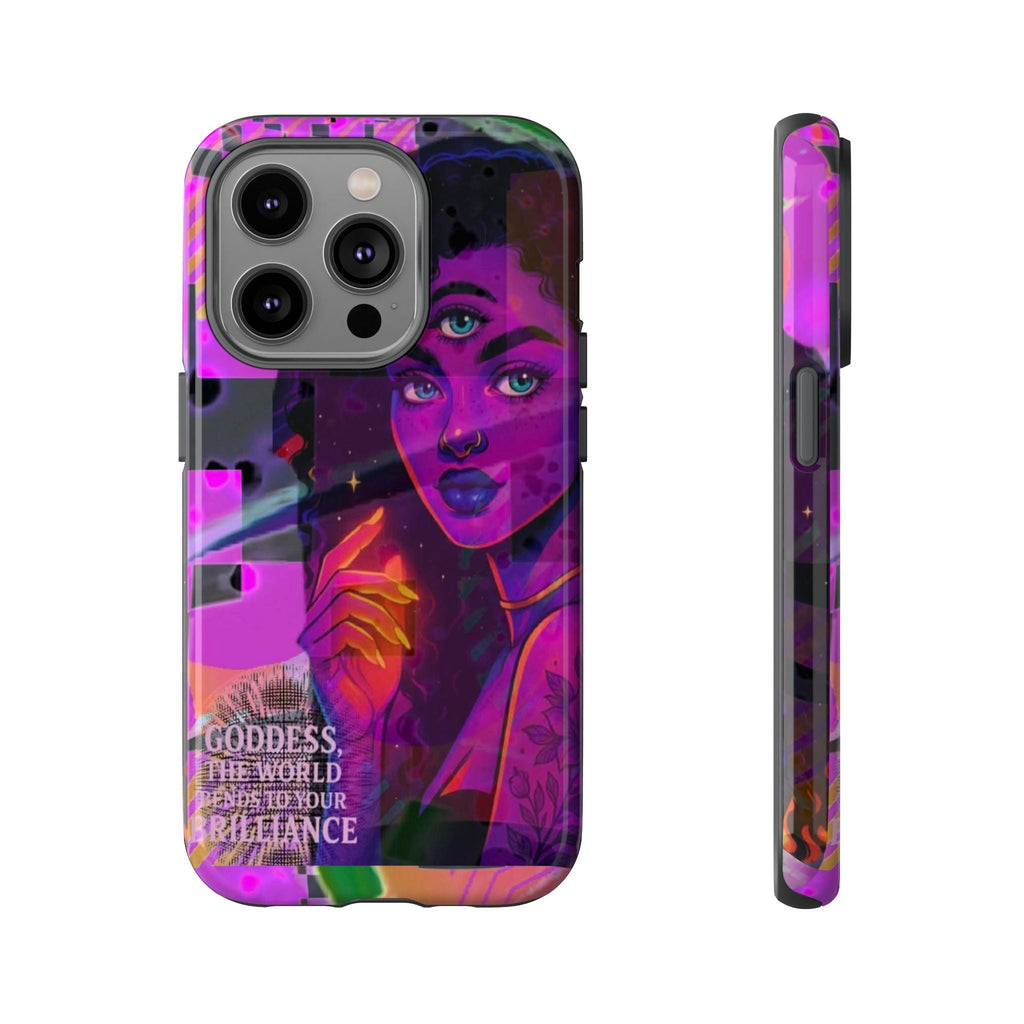 Third-Eye Goddess Phone Case — Neon Psychic Art iPhone Cover