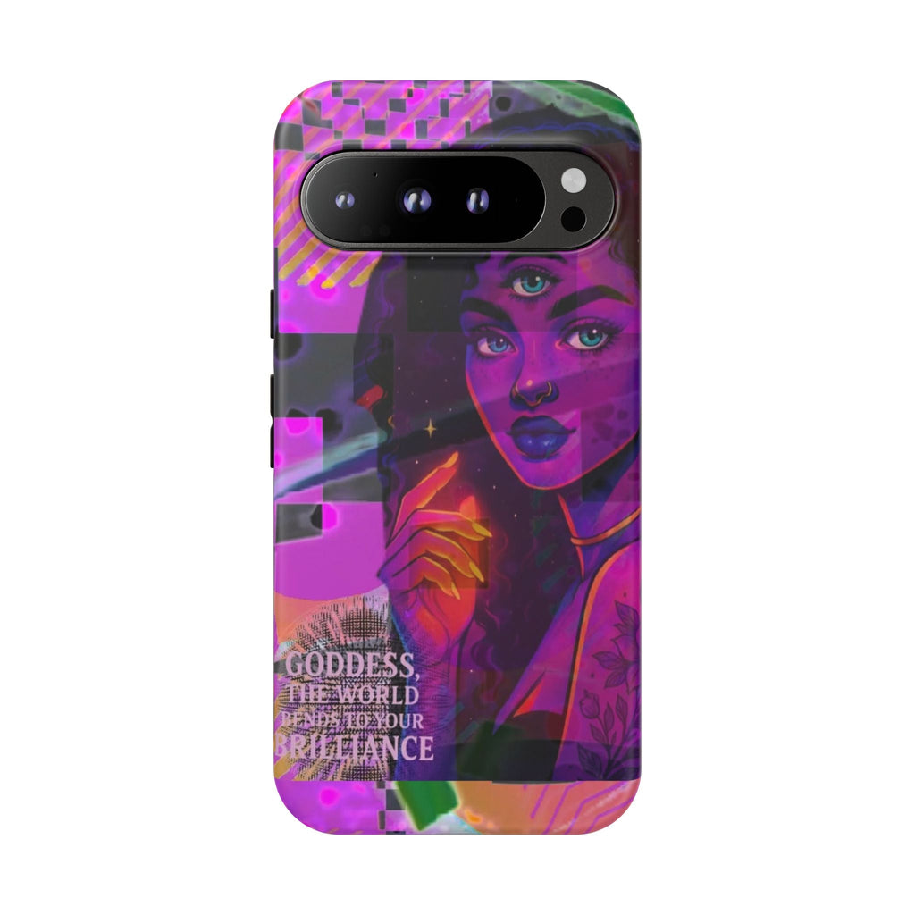 Third-Eye Goddess Phone Case — Neon Psychic Art iPhone Cover
