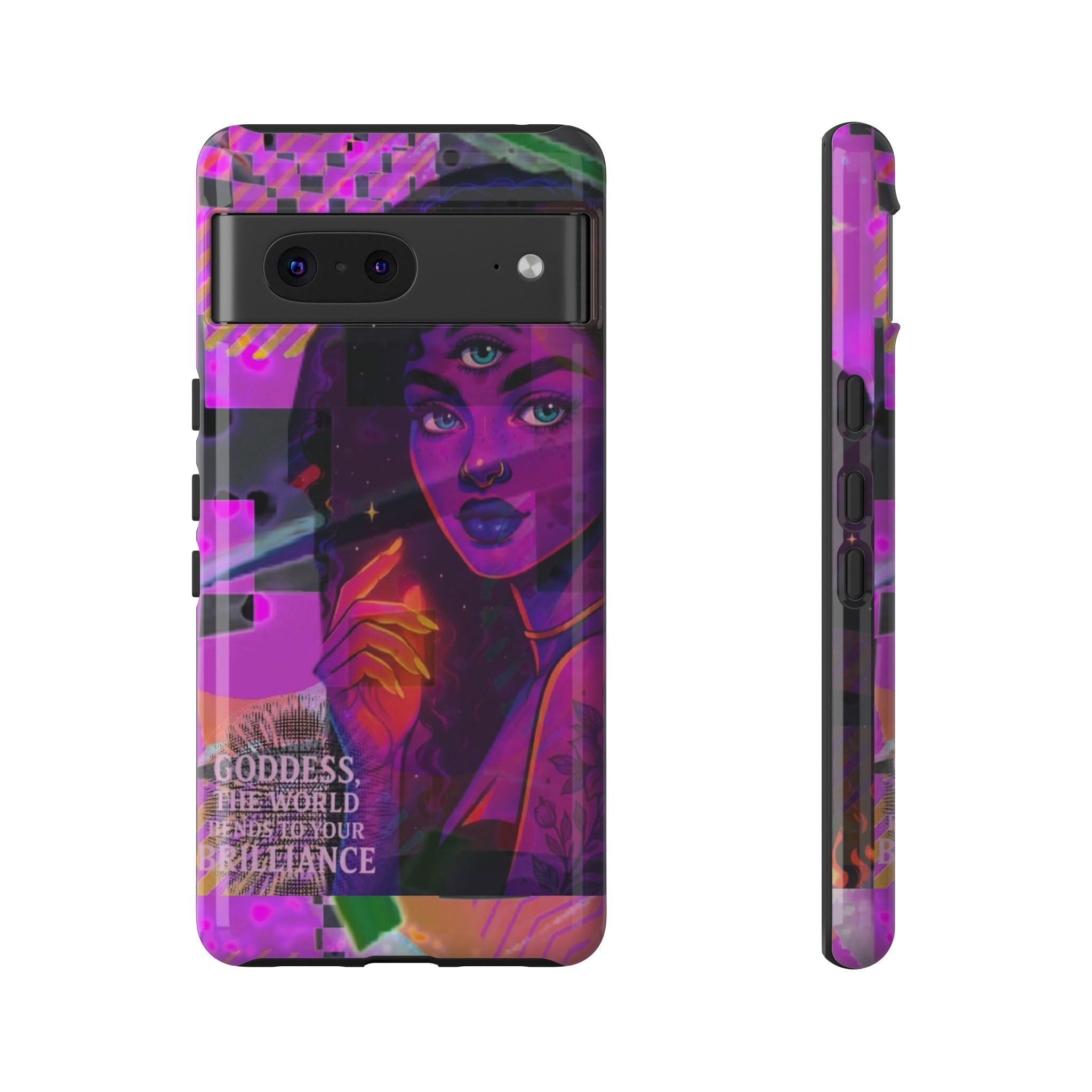 Third-Eye Goddess Phone Case — Neon Psychic Art iPhone Cover
