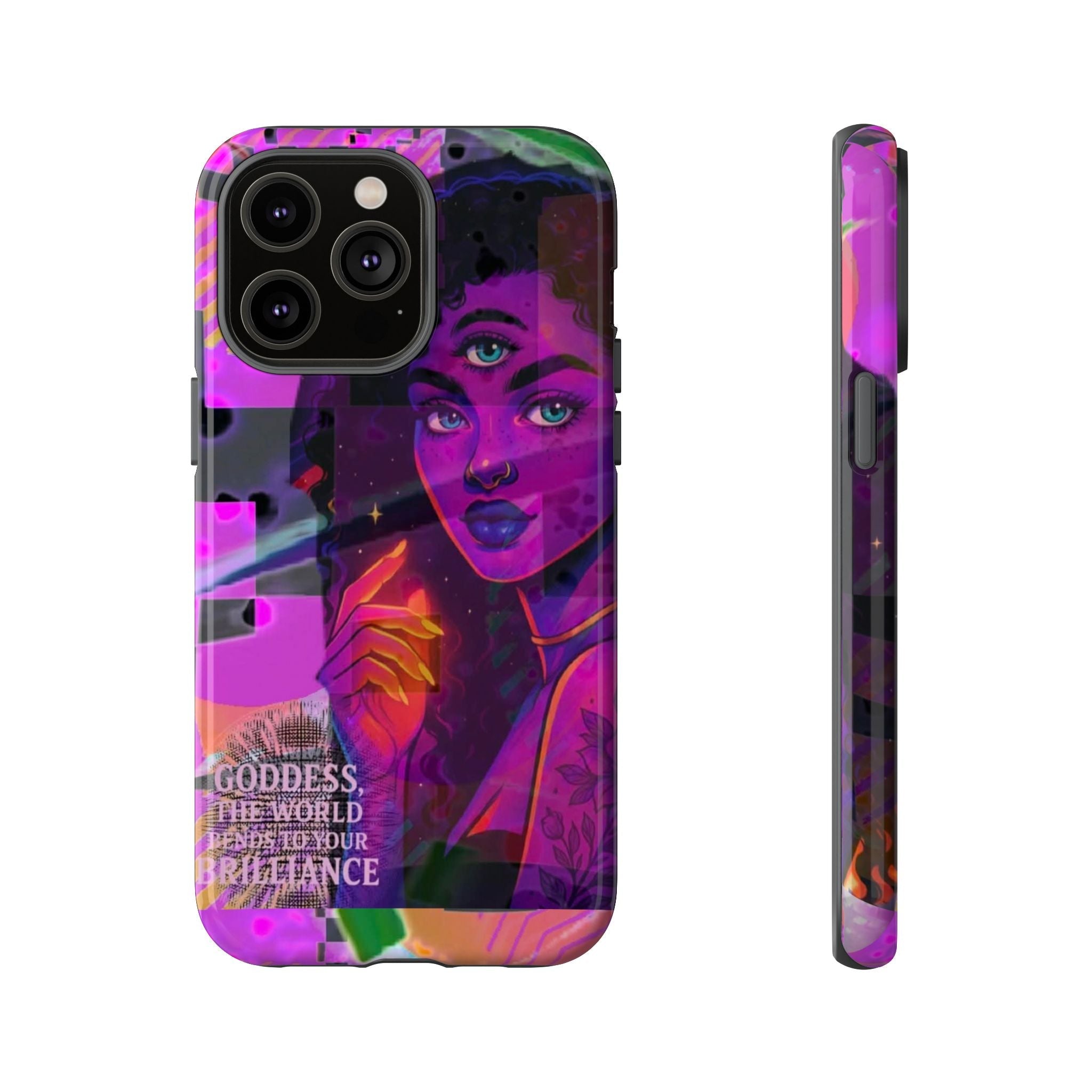 Third-Eye Goddess Phone Case — Neon Psychic Art iPhone Cover