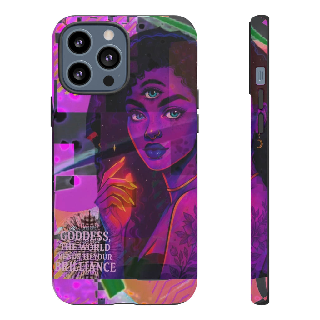 Third-Eye Goddess Phone Case — Neon Psychic Art iPhone Cover