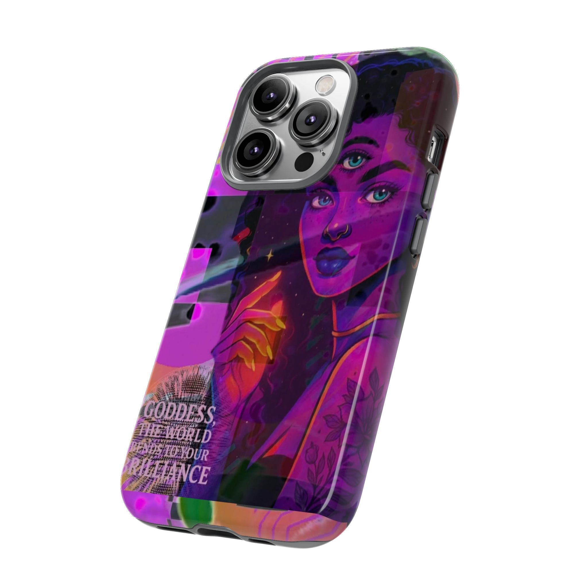 Third-Eye Goddess Phone Case — Neon Psychic Art iPhone Cover