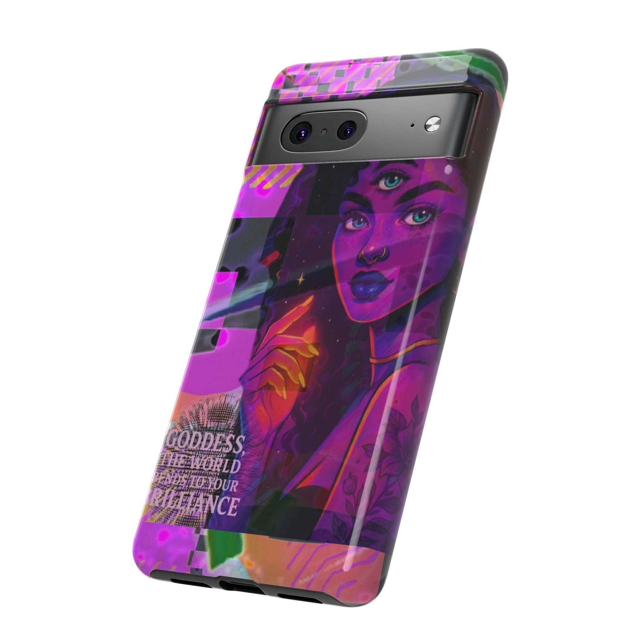 Third-Eye Goddess Phone Case — Neon Psychic Art iPhone Cover