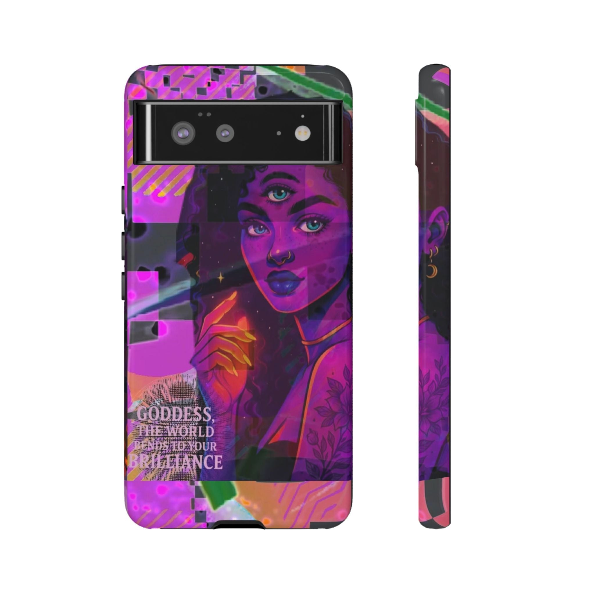 Third-Eye Goddess Phone Case — Neon Psychic Art iPhone Cover