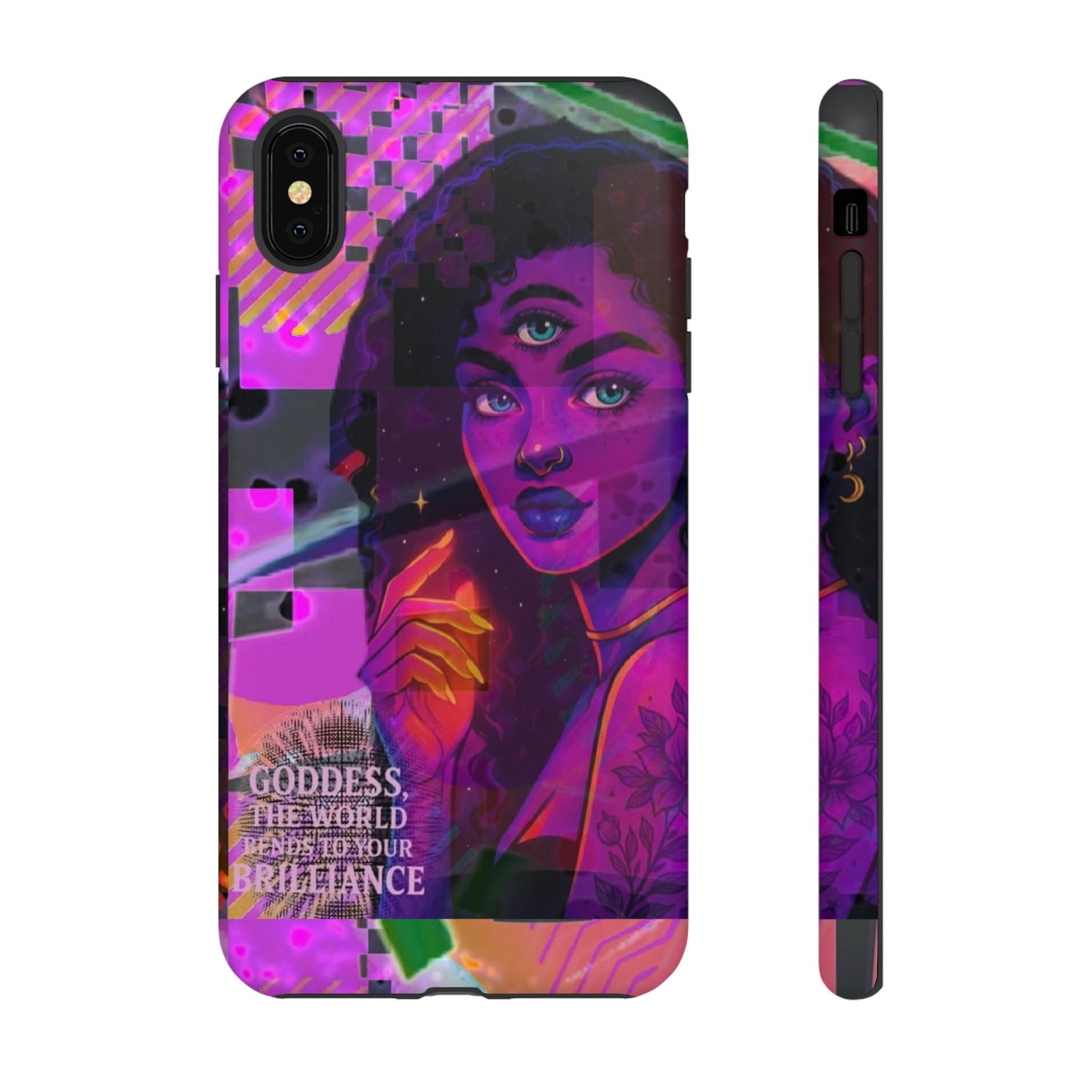 Third-Eye Goddess Phone Case — Neon Psychic Art iPhone Cover