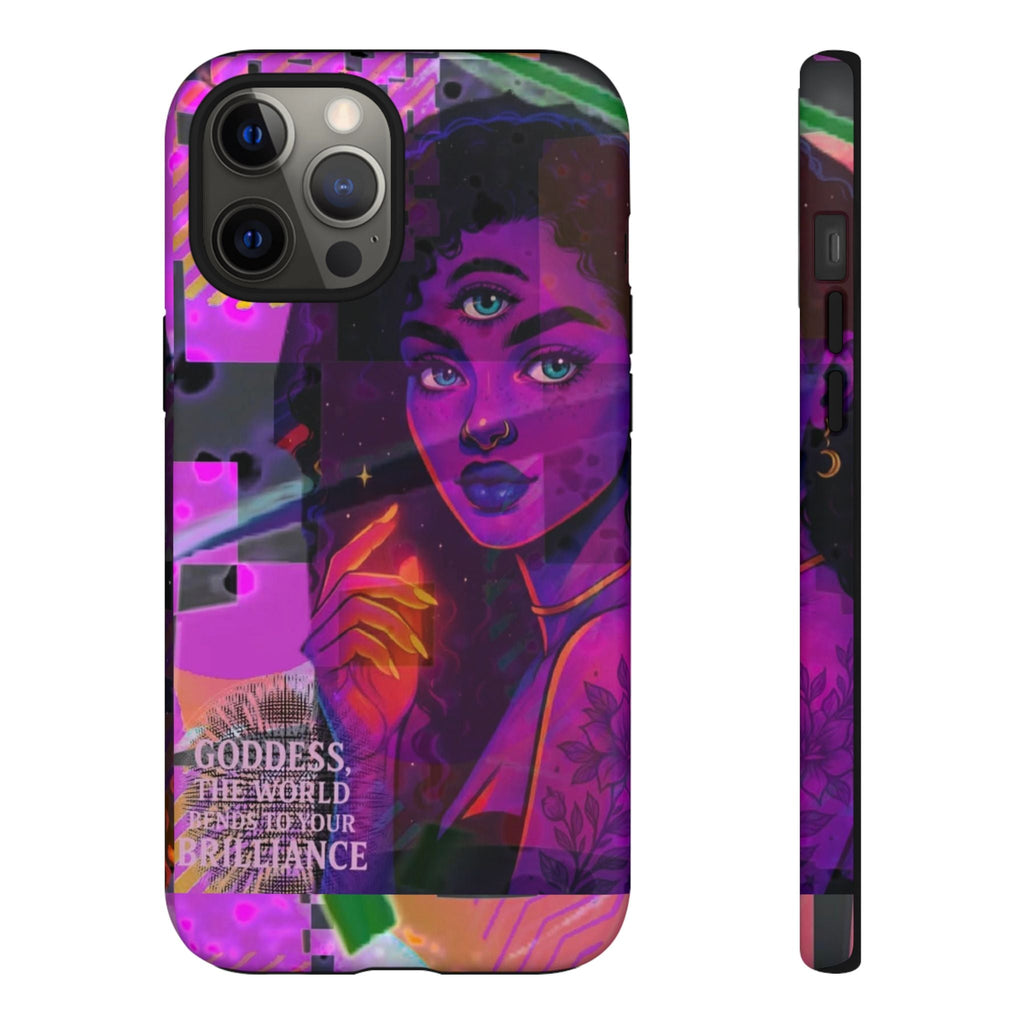 Third-Eye Goddess Phone Case — Neon Psychic Art iPhone Cover