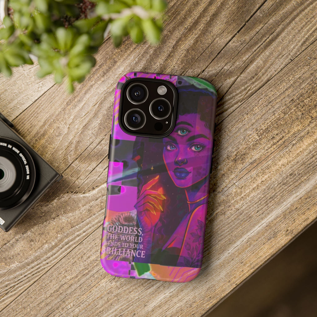 Third-Eye Goddess Phone Case — Neon Psychic Art iPhone Cover