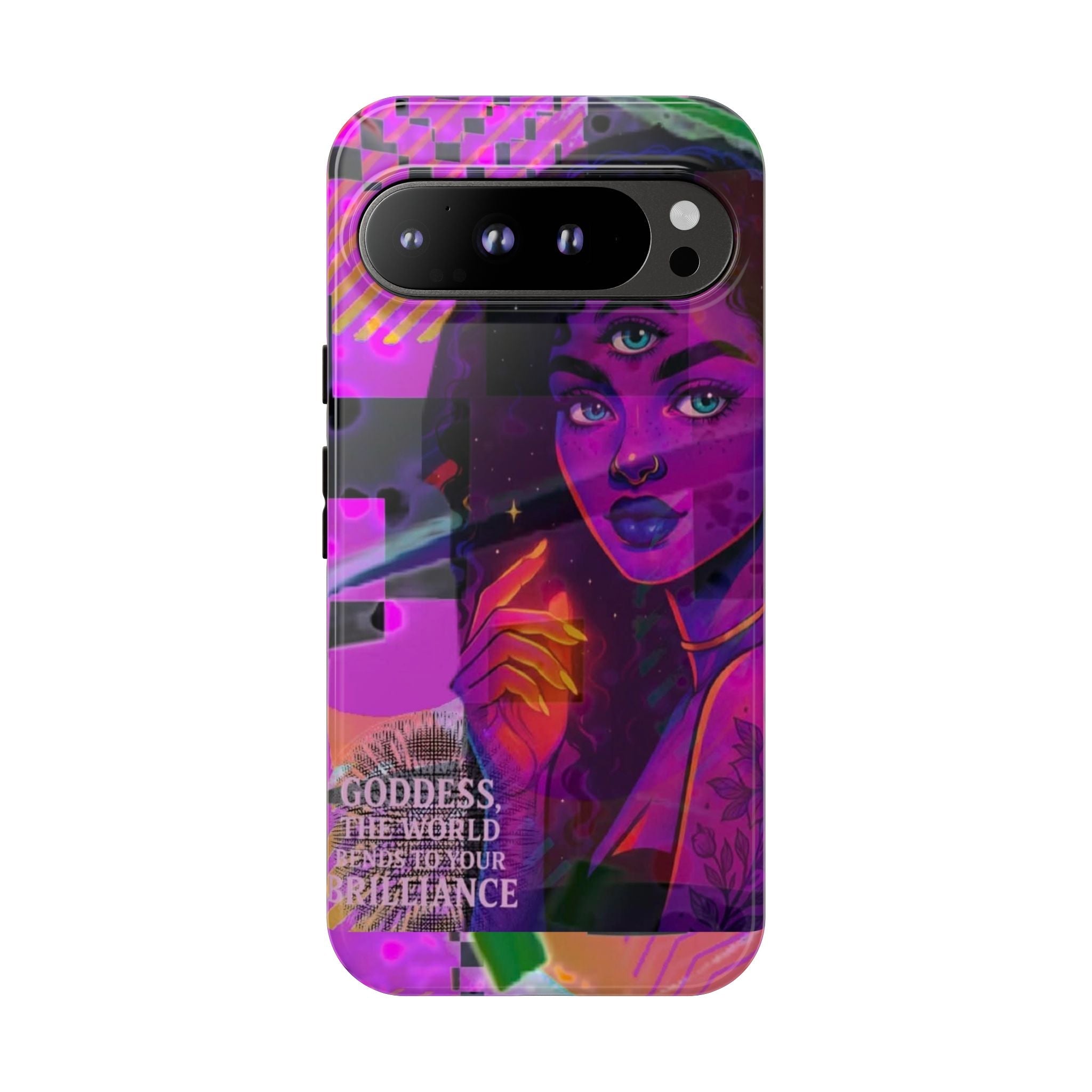 Third-Eye Goddess Phone Case — Neon Psychic Art iPhone Cover