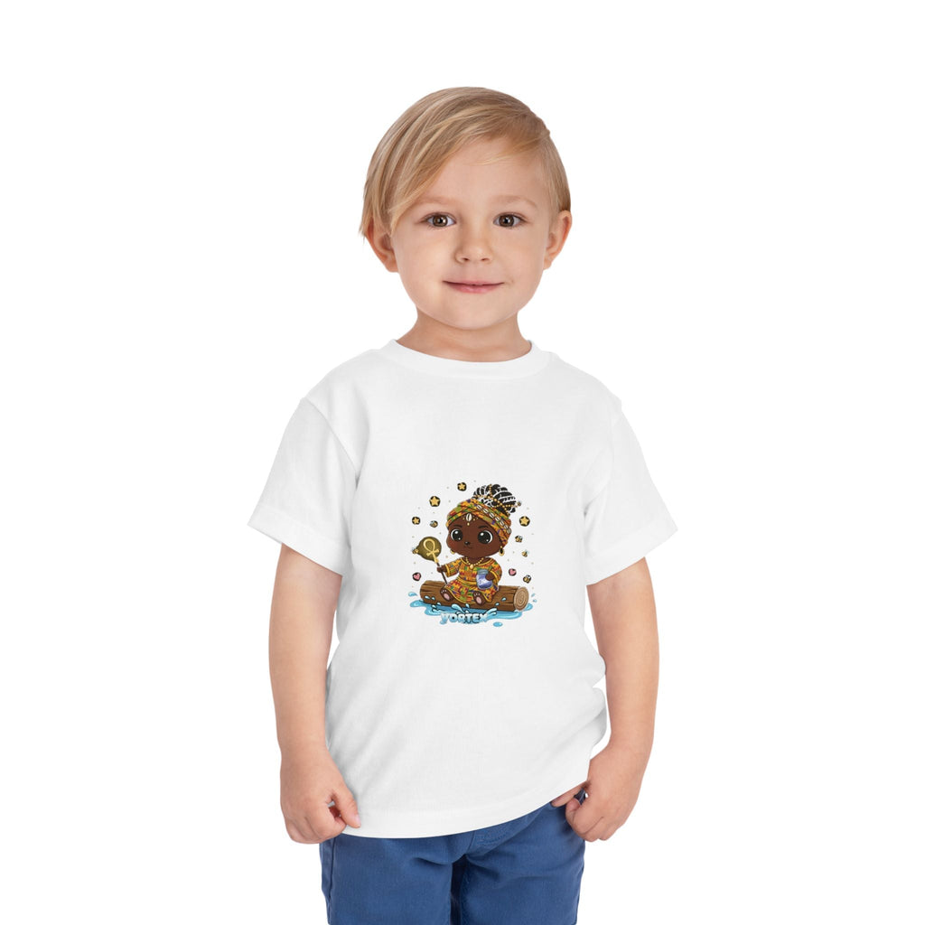 Toddler Tee – Cute Baby Pirate with Treasure Chest Graphic Printify