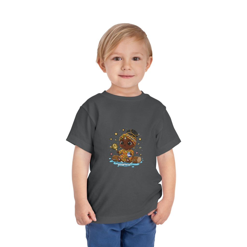 Toddler Tee – Cute Baby Pirate with Treasure Chest Graphic Printify