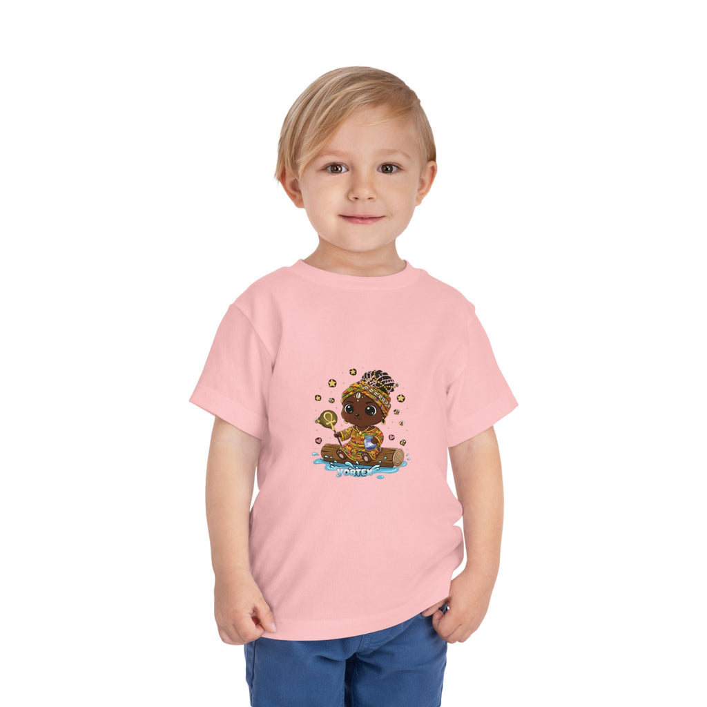 Toddler Tee – Cute Baby Pirate with Treasure Chest Graphic Printify