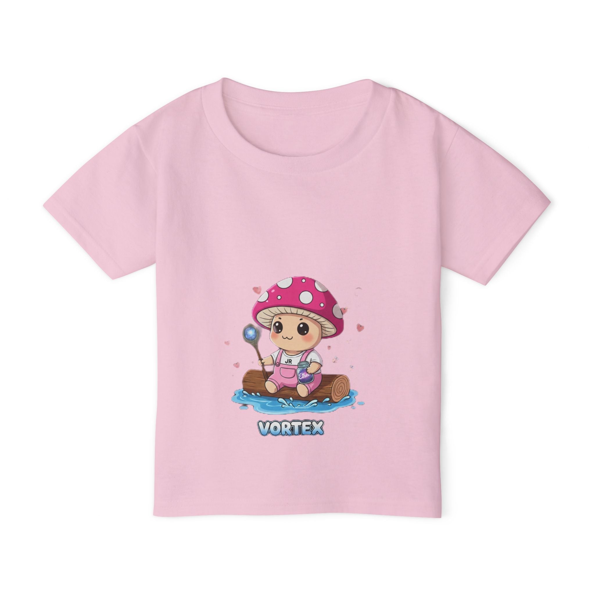 Toddler T‑Shirt — Cute Pink Mushroom Character "Vortex" Kids Tee Printify