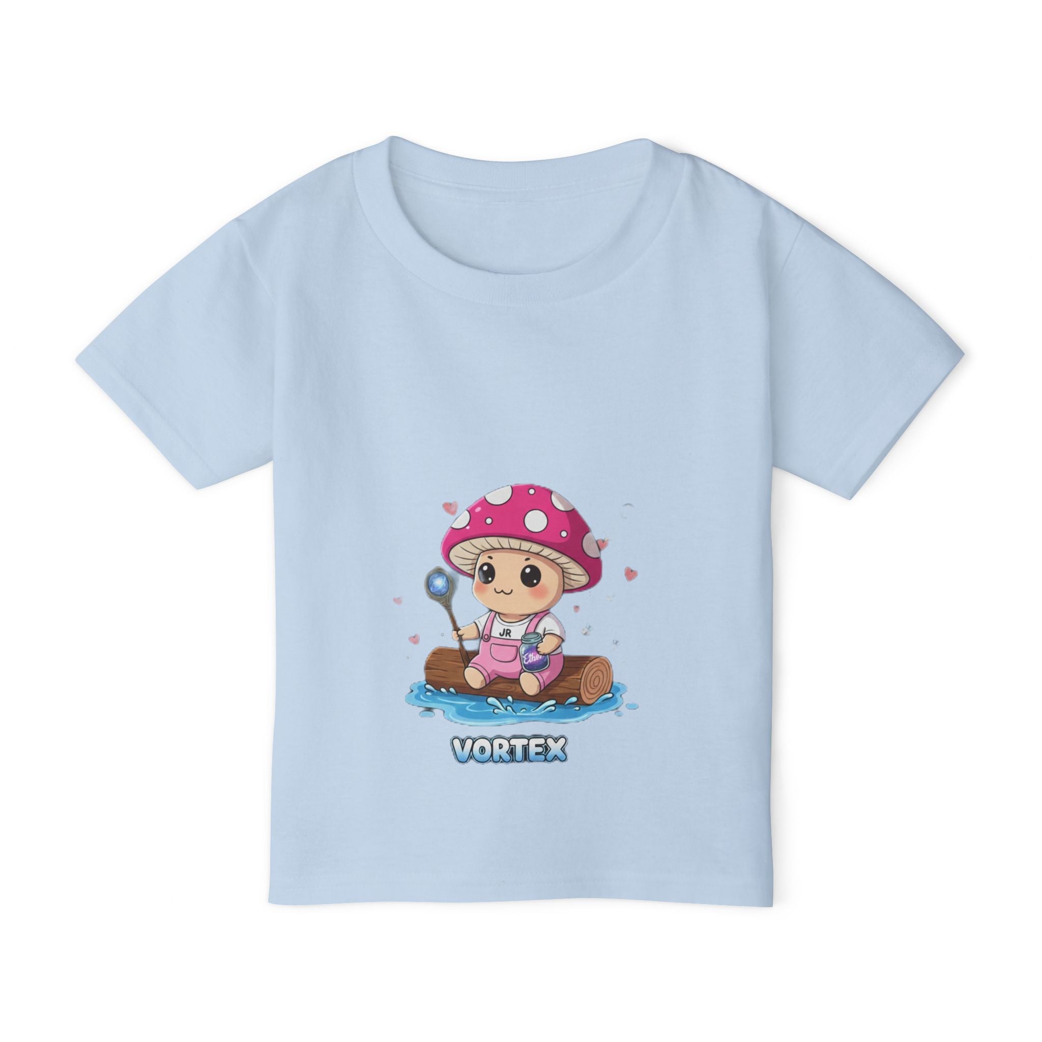 Toddler T‑Shirt — Cute Pink Mushroom Character "Vortex" Kids Tee Printify