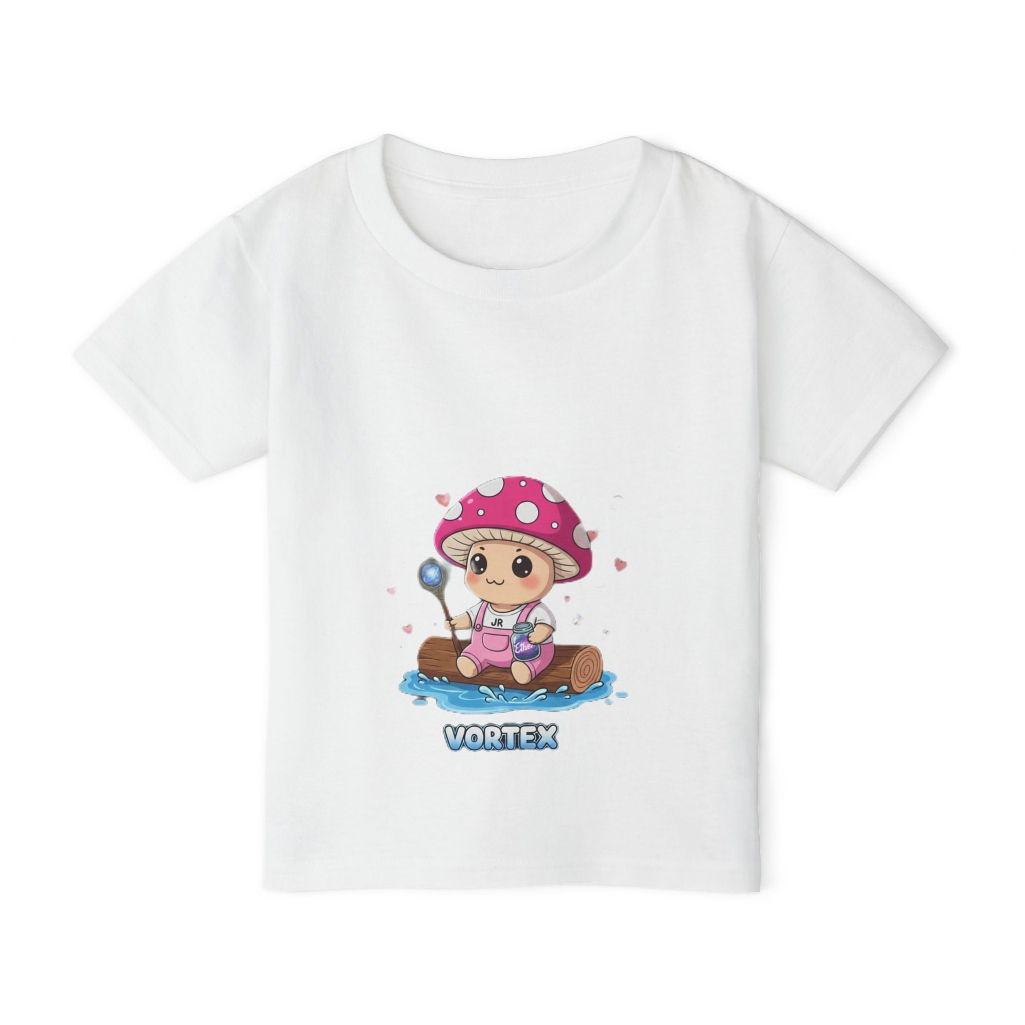 Toddler T‑Shirt — Cute Pink Mushroom Character "Vortex" Kids Tee Printify