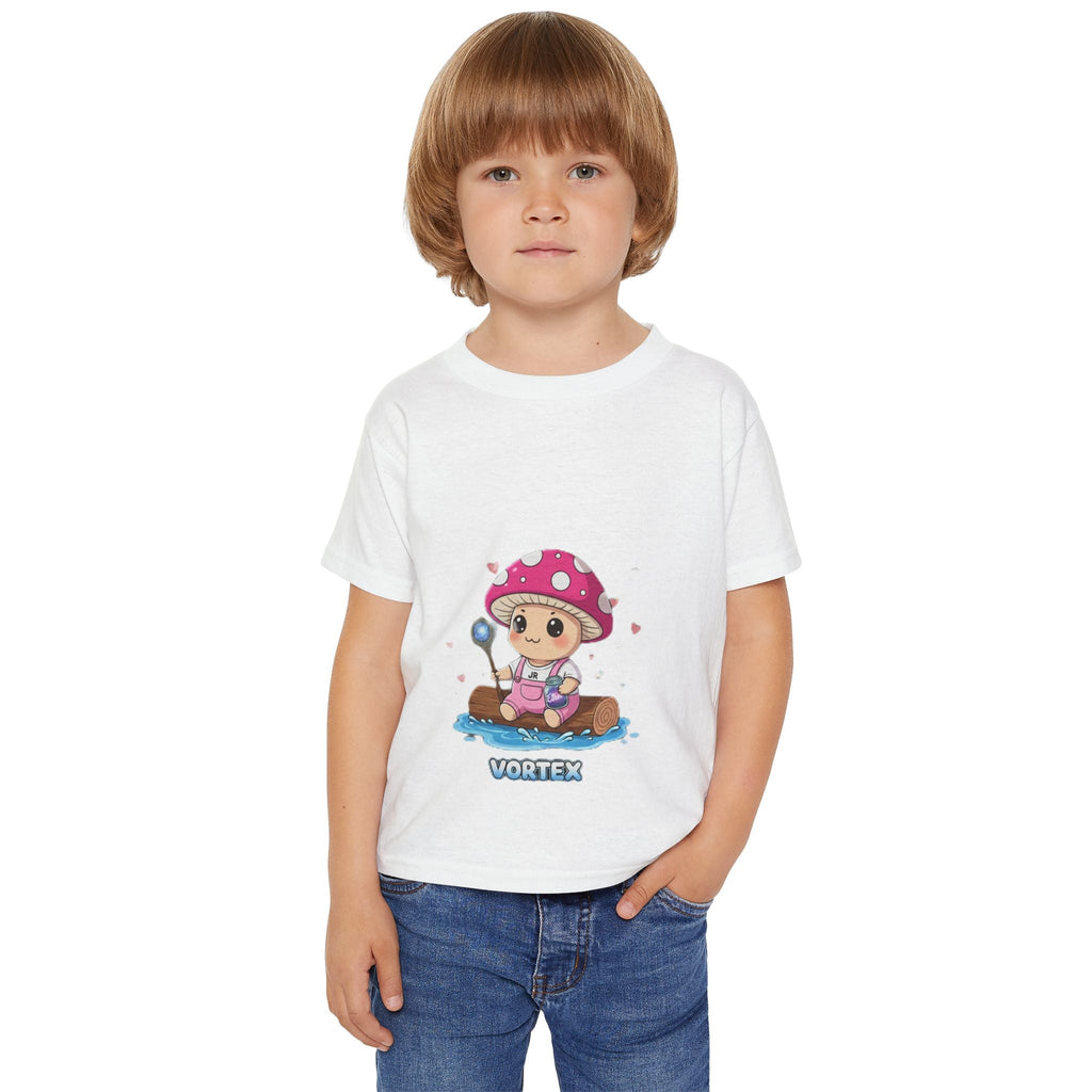 Toddler T‑Shirt — Cute Pink Mushroom Character "Vortex" Kids Tee Printify