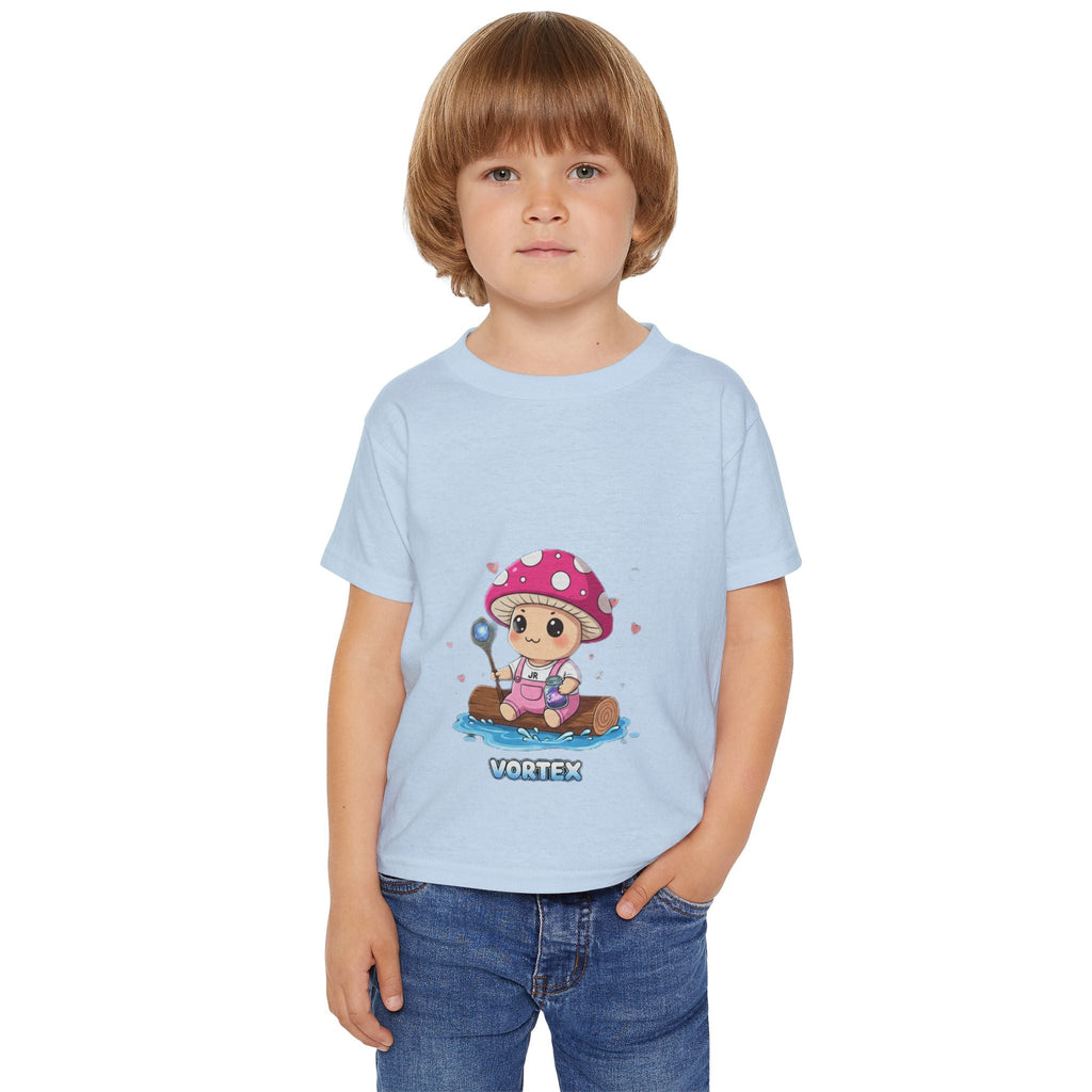 Toddler T‑Shirt — Cute Pink Mushroom Character "Vortex" Kids Tee Printify