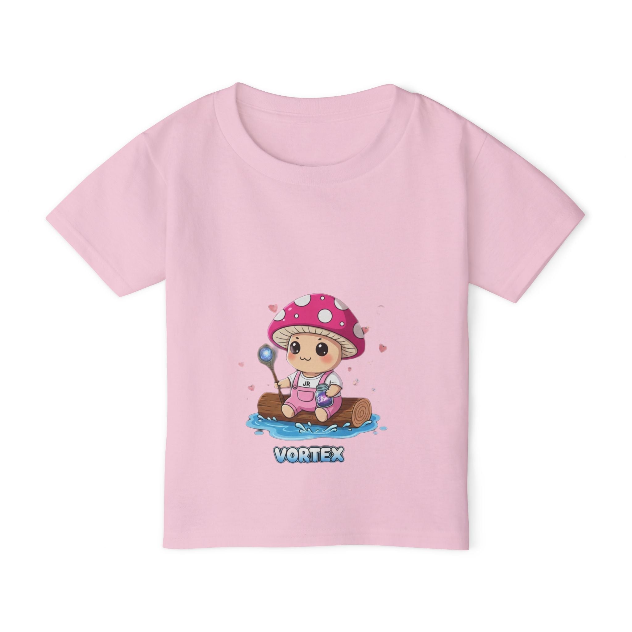 Toddler T‑Shirt — Cute Pink Mushroom Character "Vortex" Kids Tee Printify