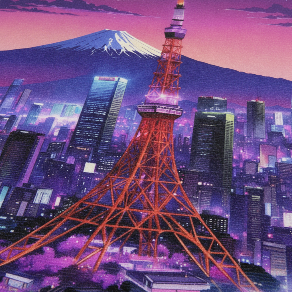 Tokyo Night Rug — Texture Close-Up