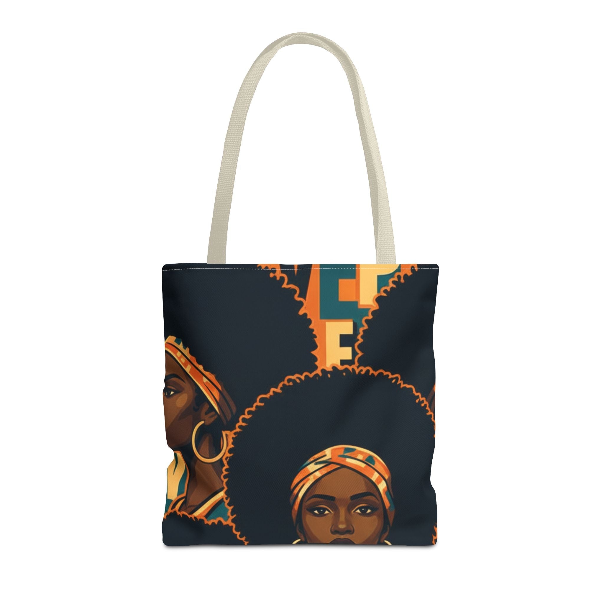 Tote Bag — Afrocentric Art Tote with 'We Are Home' Headwrap Design