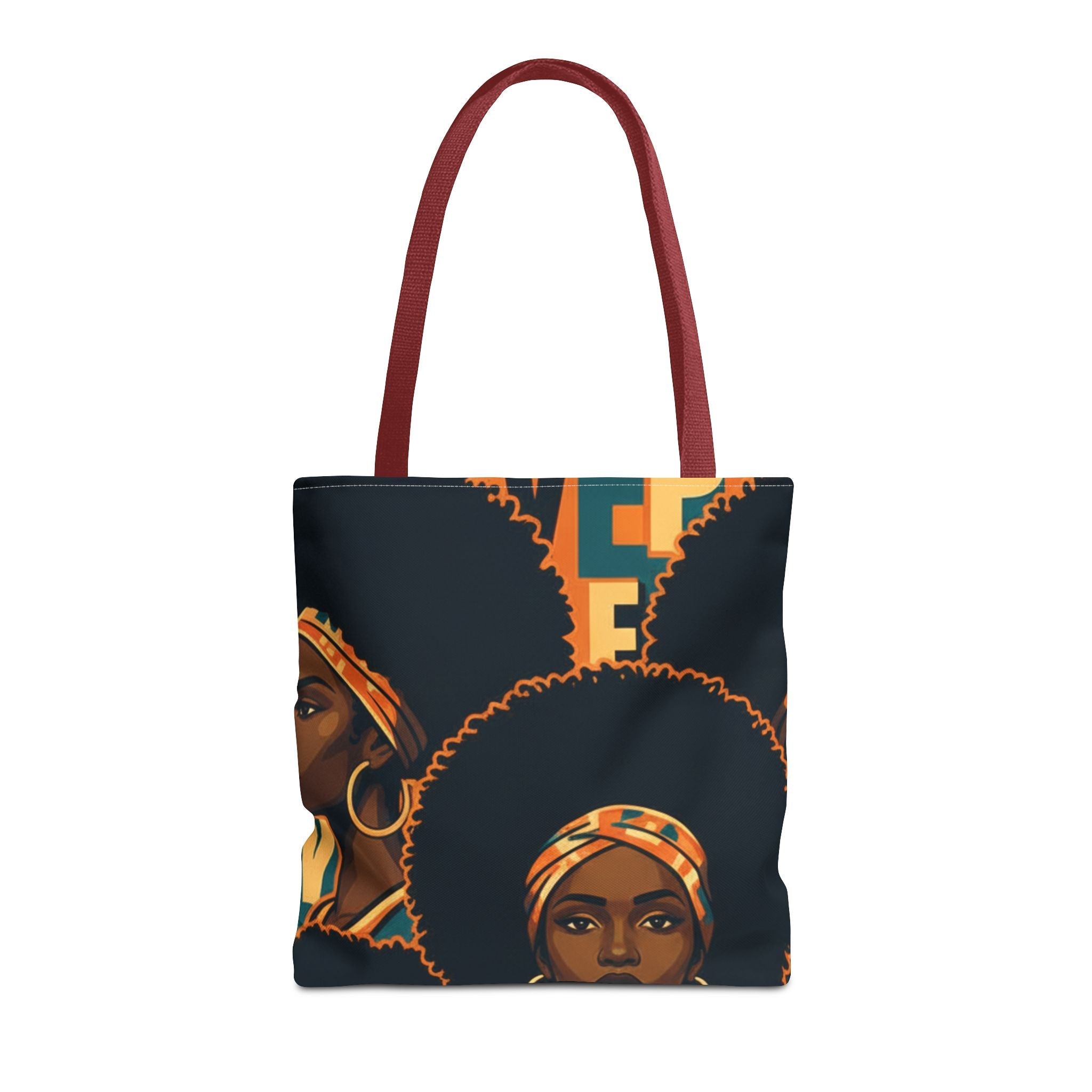 Tote Bag — Afrocentric Art Tote with 'We Are Home' Headwrap Design