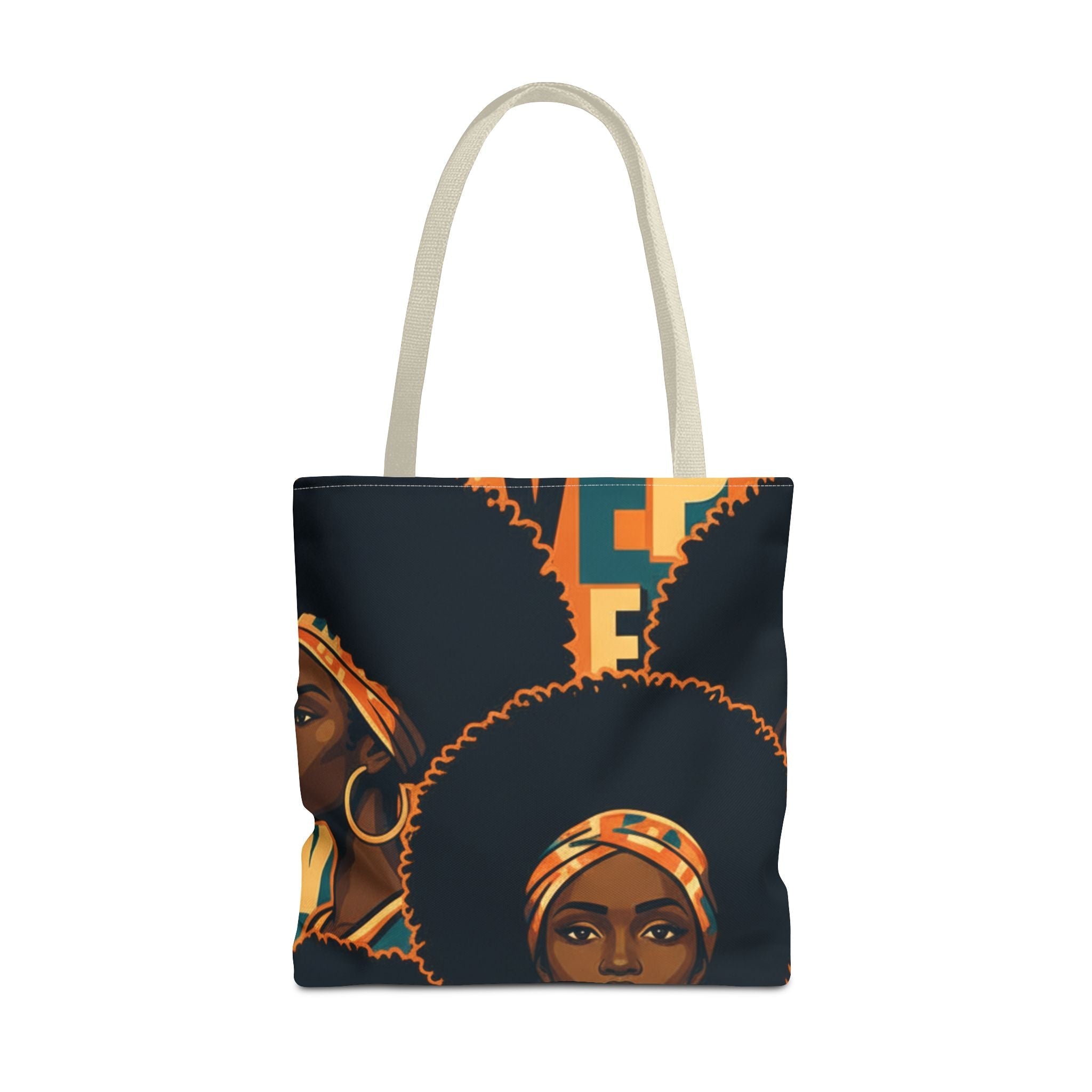 Tote Bag — Afrocentric Art Tote with 'We Are Home' Headwrap Design