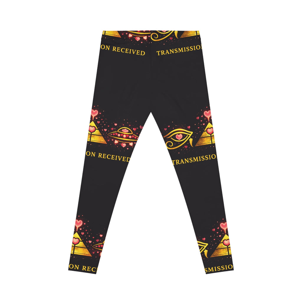 Transmission Received Eye Pyramid Leggings — Women's Mystical AOP Yoga Tights Printify