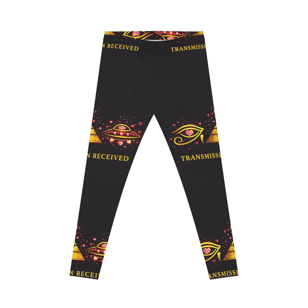 Transmission Received Eye Pyramid Leggings — Women's Mystical AOP Yoga Tights Printify