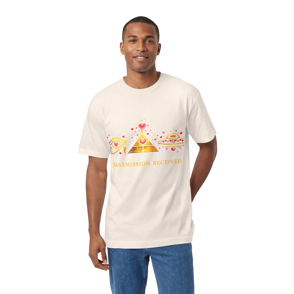 Transmission Received Tee — Pyramid Eye & UFO Graphic T-Shirt Printify