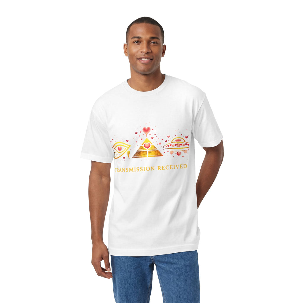 Transmission Received Tee — Pyramid Eye & UFO Graphic T-Shirt Printify