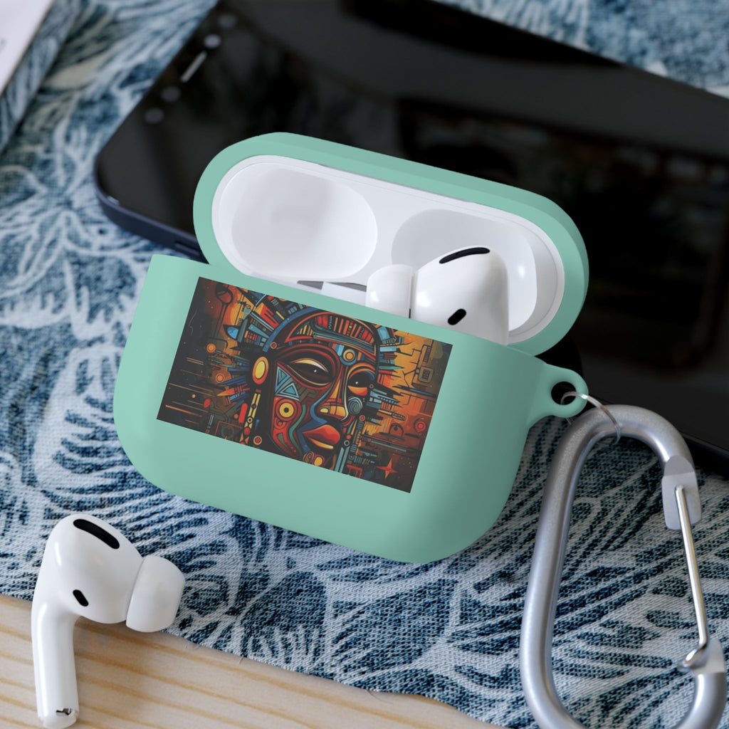 Tribal AirPods Case Cover, Unique Wireless Earbud Holder, Gift for Music Lovers, Vibrant Art Accessory, Great for Festivals Printify