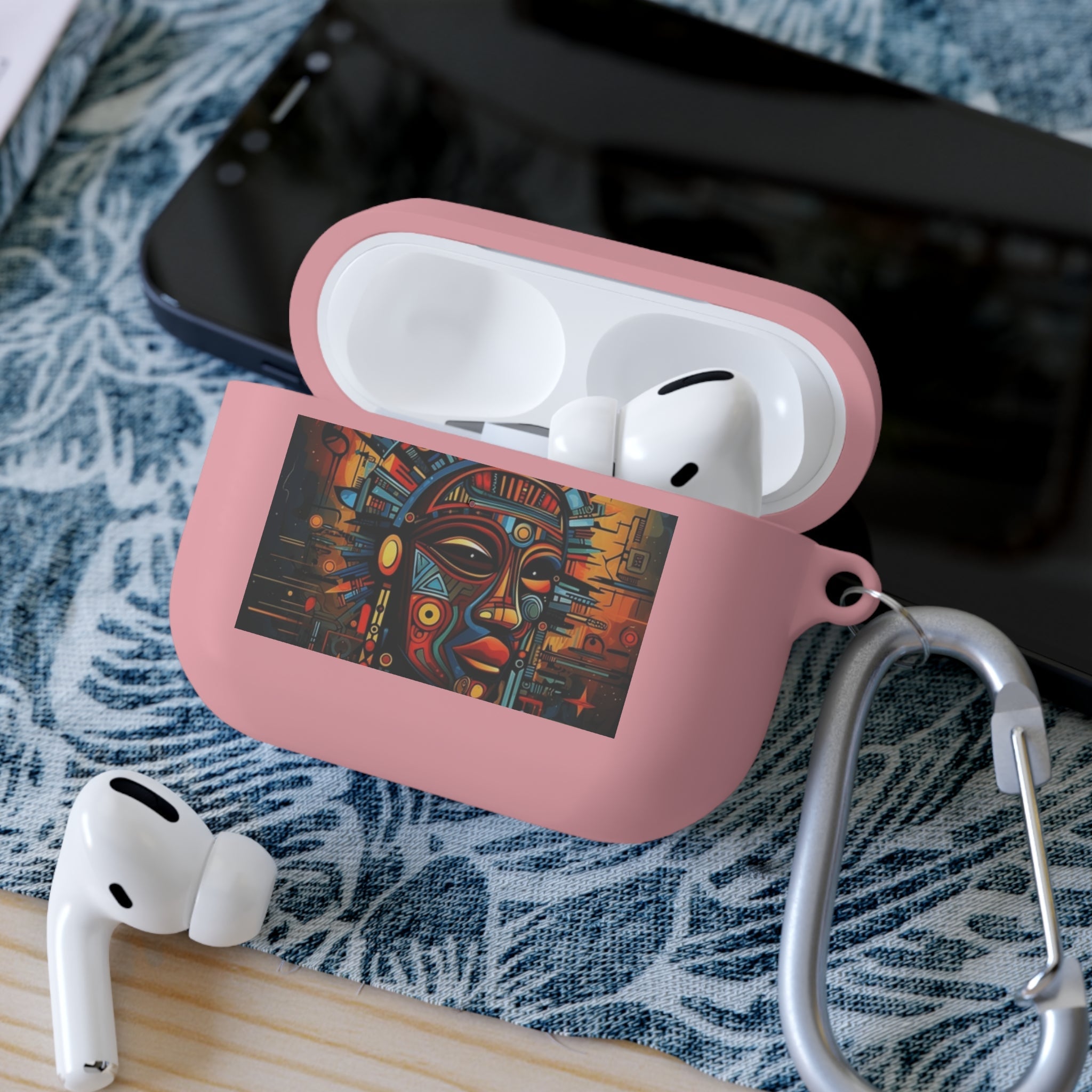 Tribal AirPods Case Cover, Unique Wireless Earbud Holder, Gift for Music Lovers, Vibrant Art Accessory, Great for Festivals Printify