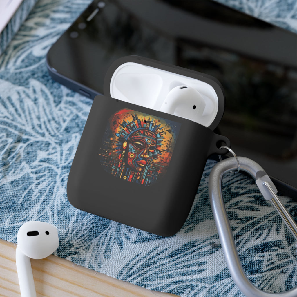 Tribal AirPods Case Cover, Unique Wireless Earbud Holder, Gift for Music Lovers, Vibrant Art Accessory, Great for Festivals Printify