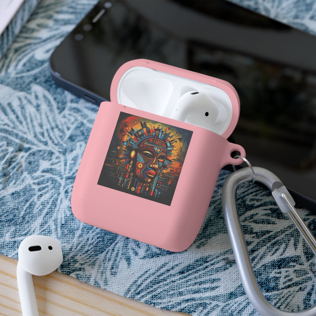 Tribal AirPods Case Cover, Unique Wireless Earbud Holder, Gift for Music Lovers, Vibrant Art Accessory, Great for Festivals Printify