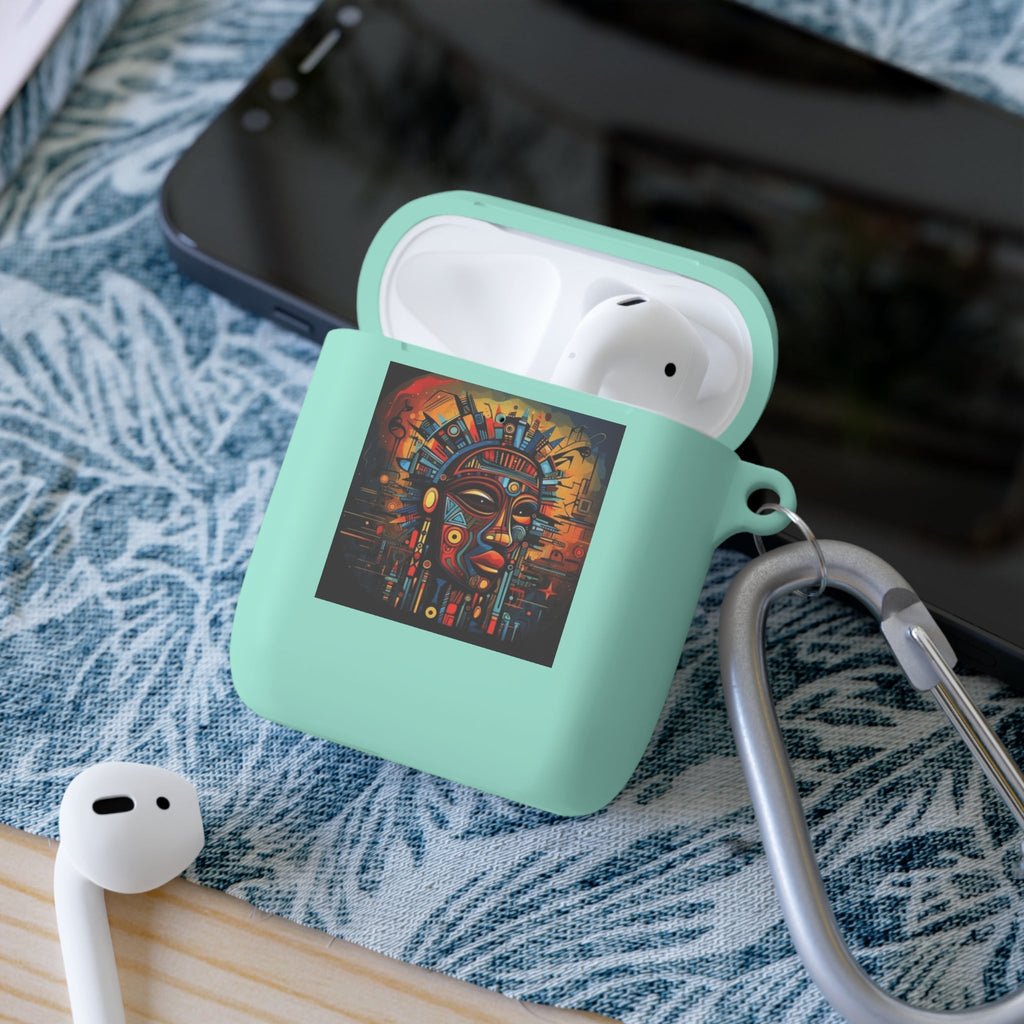 Tribal AirPods Case Cover, Unique Wireless Earbud Holder, Gift for Music Lovers, Vibrant Art Accessory, Great for Festivals Printify