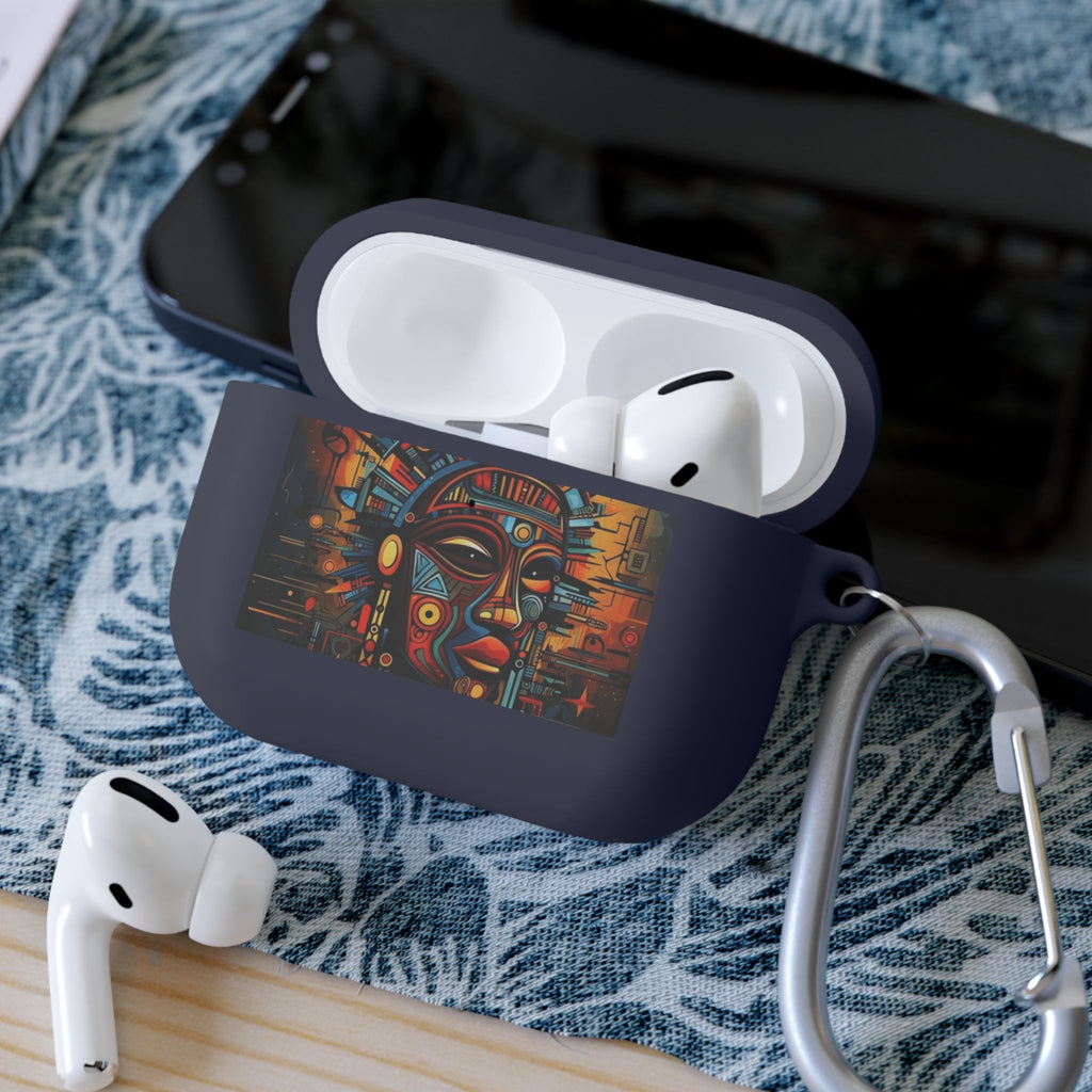 Tribal AirPods Case Cover, Unique Wireless Earbud Holder, Gift for Music Lovers, Vibrant Art Accessory, Great for Festivals Printify