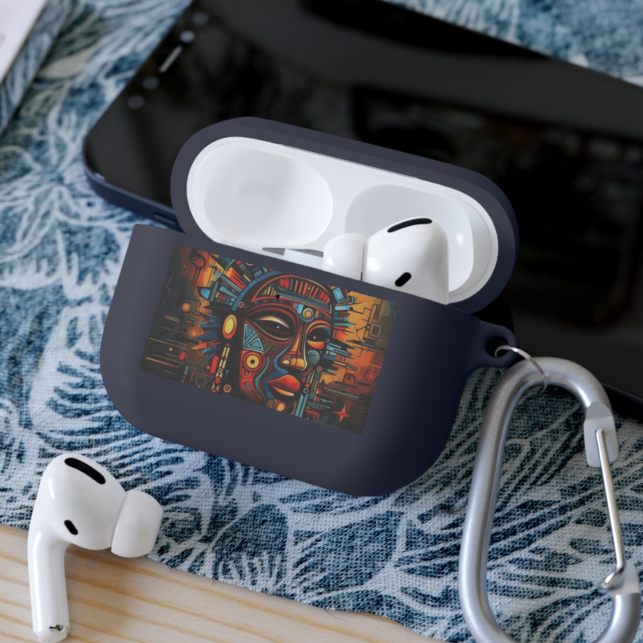 Tribal AirPods Case Cover, Unique Wireless Earbud Holder, Gift for Music Lovers, Vibrant Art Accessory, Great for Festivals Printify