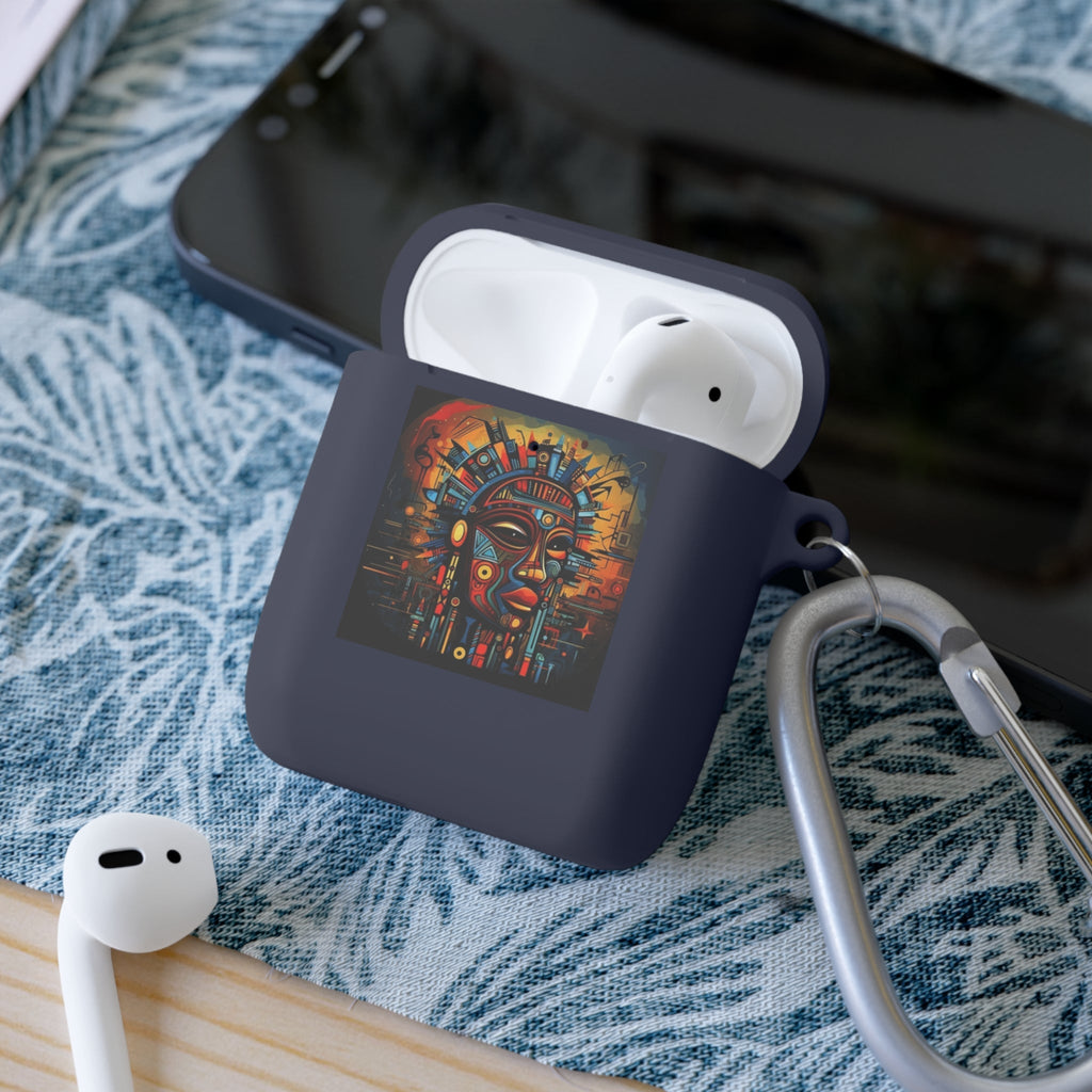 Tribal AirPods Case Cover, Unique Wireless Earbud Holder, Gift for Music Lovers, Vibrant Art Accessory, Great for Festivals Printify