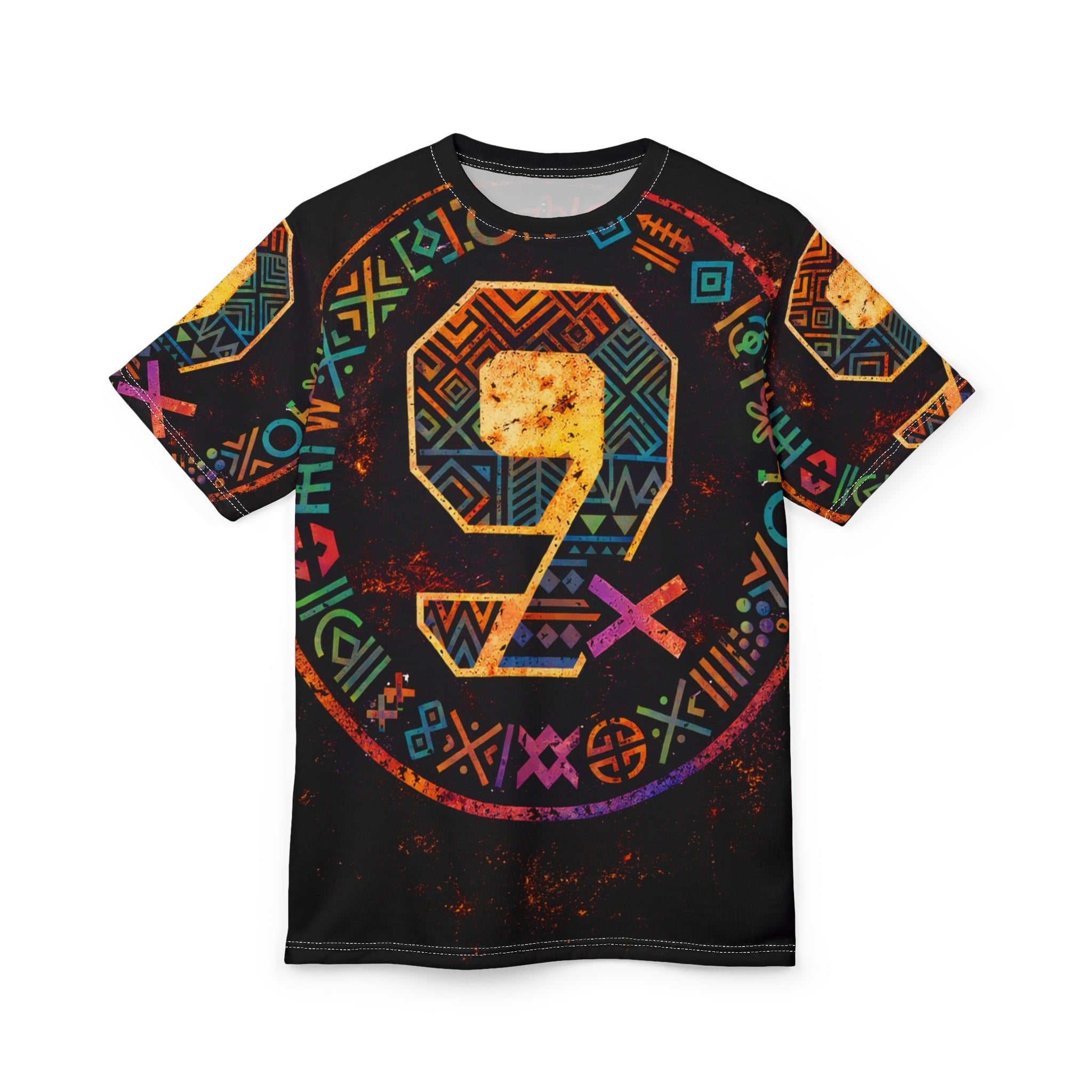 9 Ether Neon Frequency Graphic Tee Printify