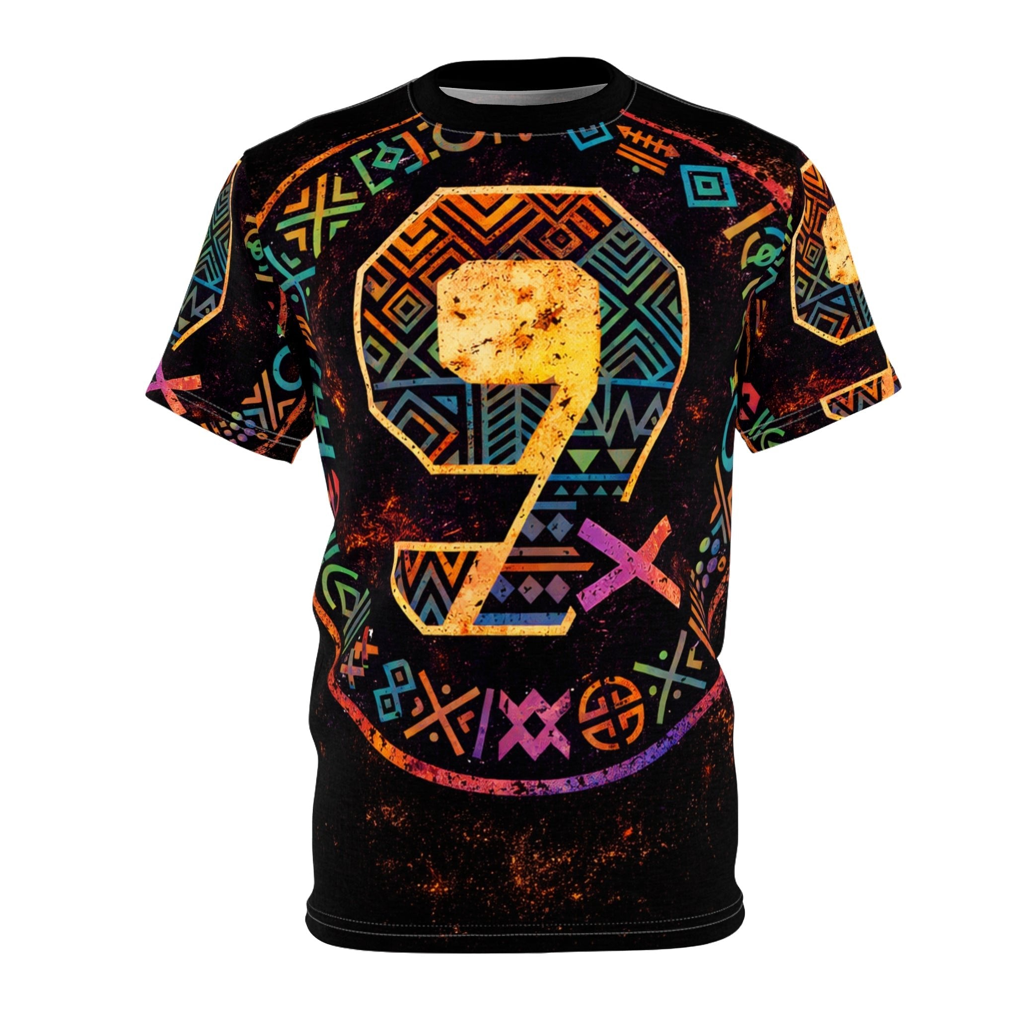 9 Ether Neon Frequency Graphic Tee Printify