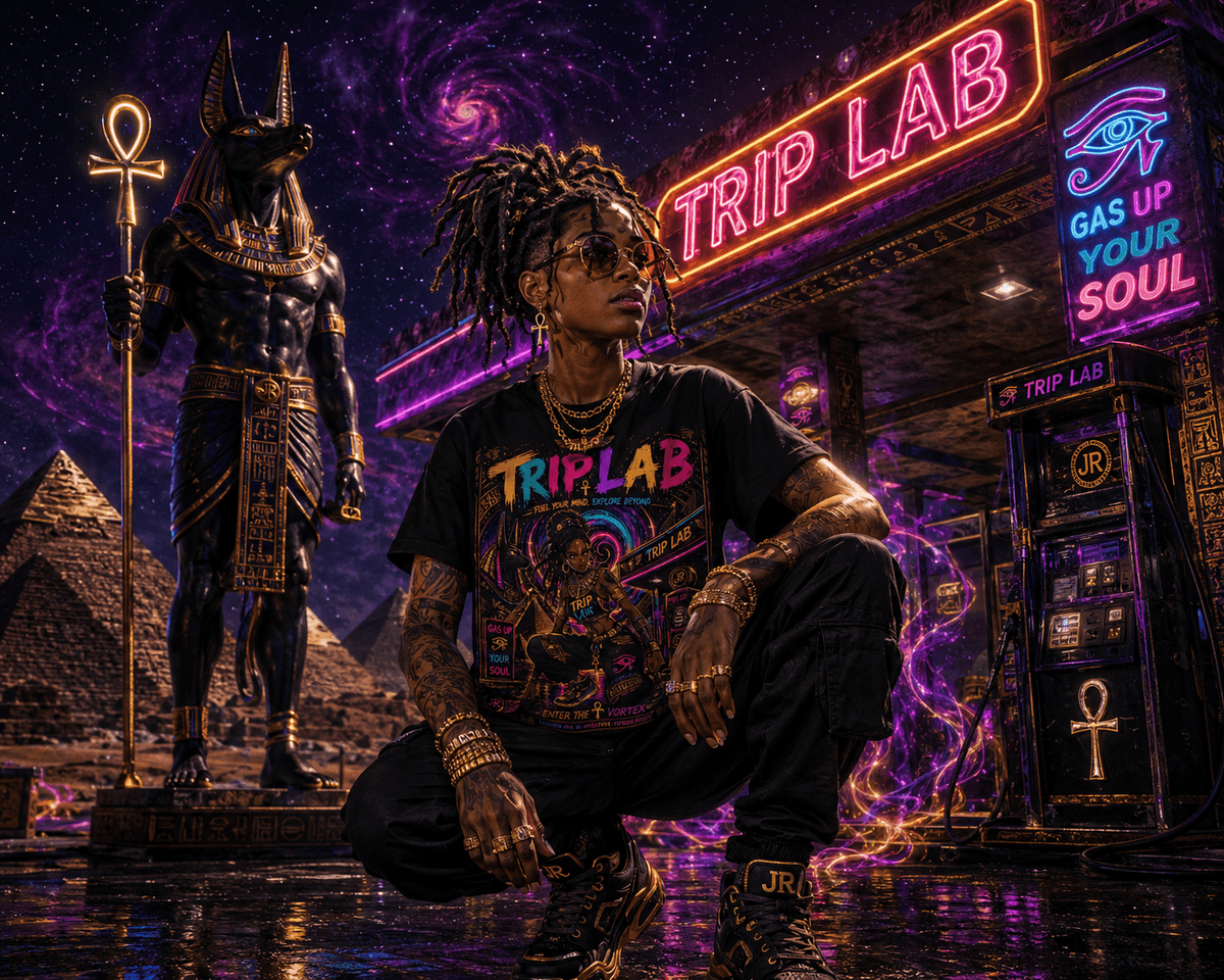 Trip Lab Egyptian Tee — JR Vortex Fuel Your Mind Collection.