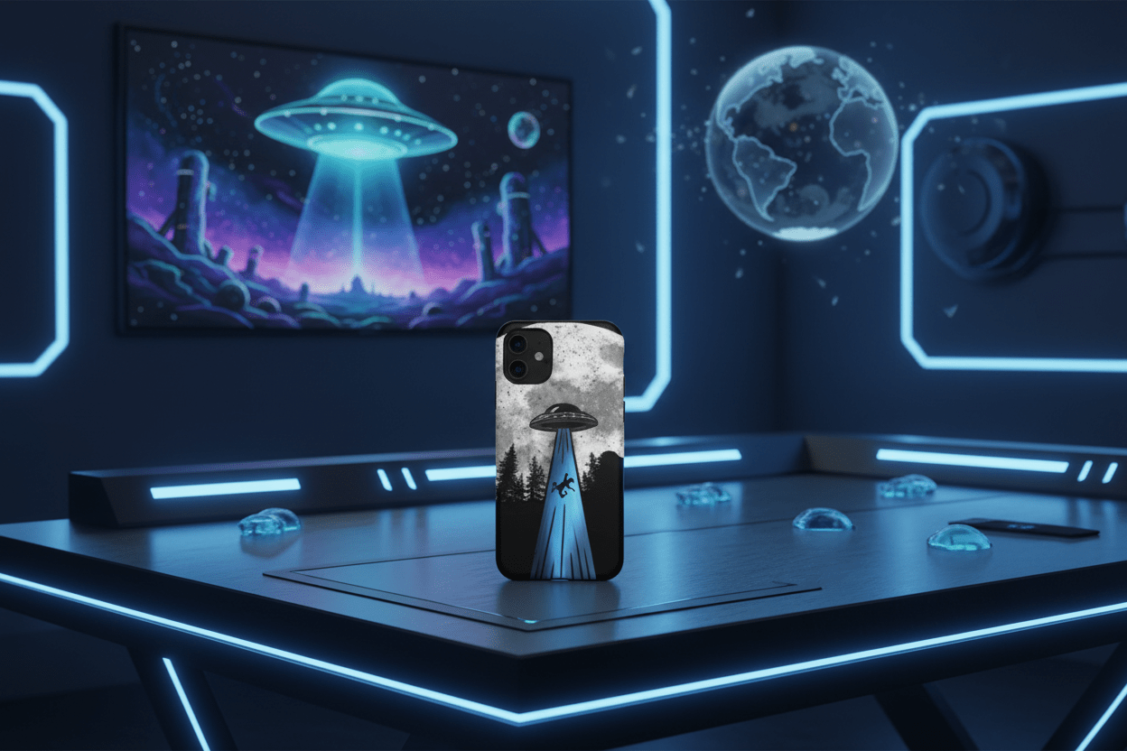 UFO Phone Case Alien Desk Setup