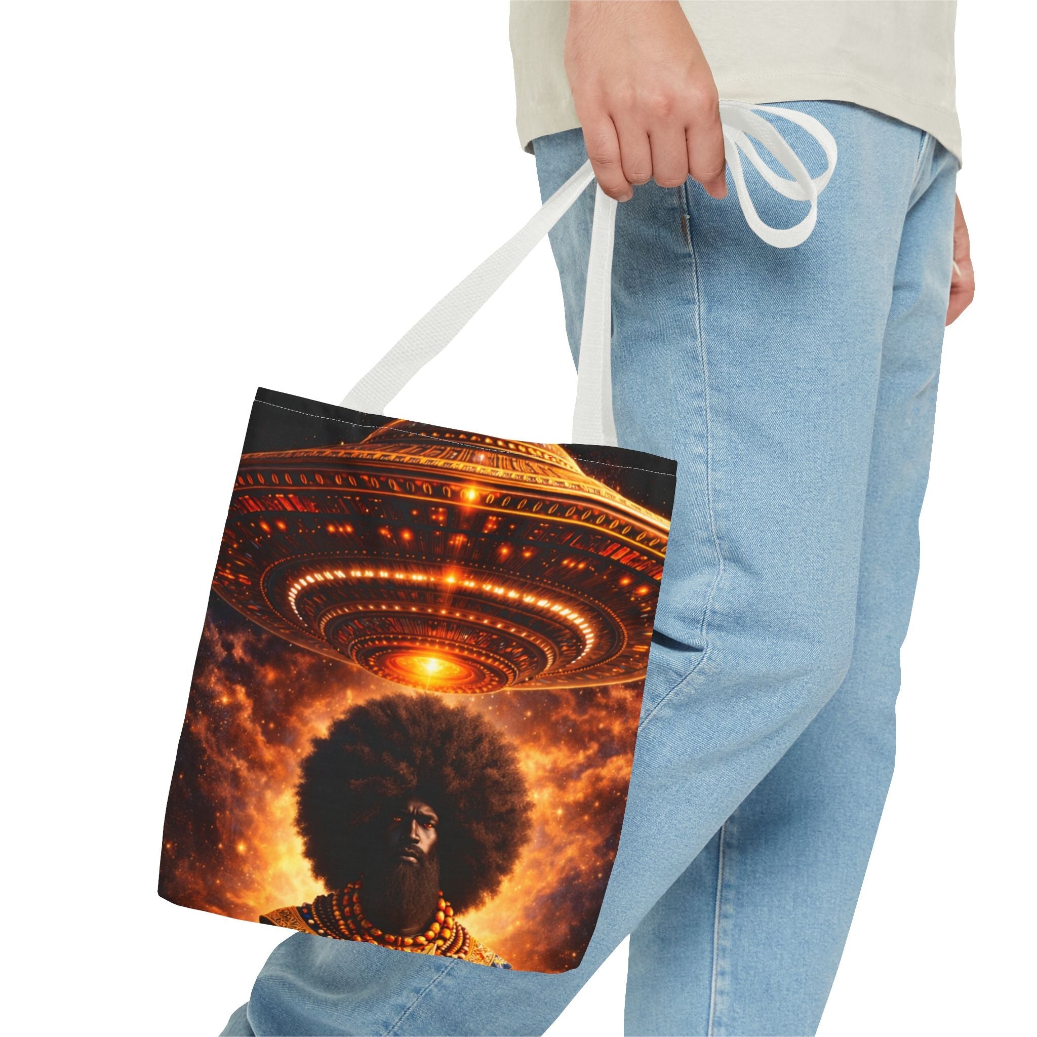 UFO Abduction Tote Bag — Sci‑Fi Alien Invasion Art Tote Printify