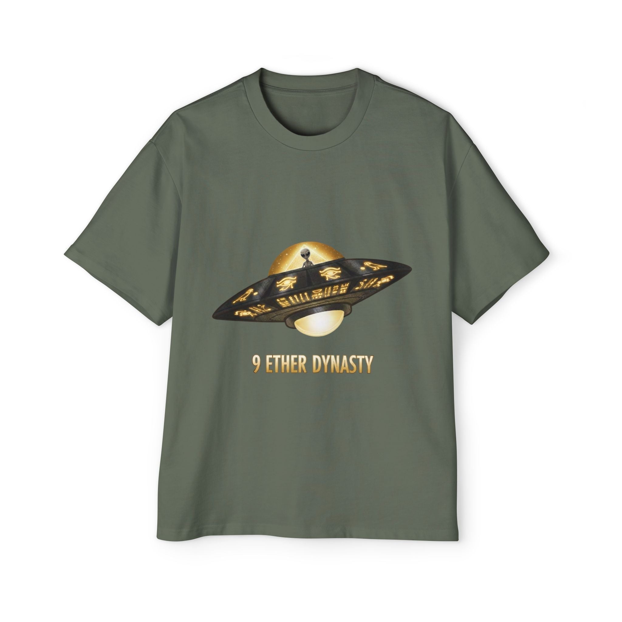 UFO Graphic Tee — “9 Ether Dynasty” Alien Spaceship T-Shirt Printify
