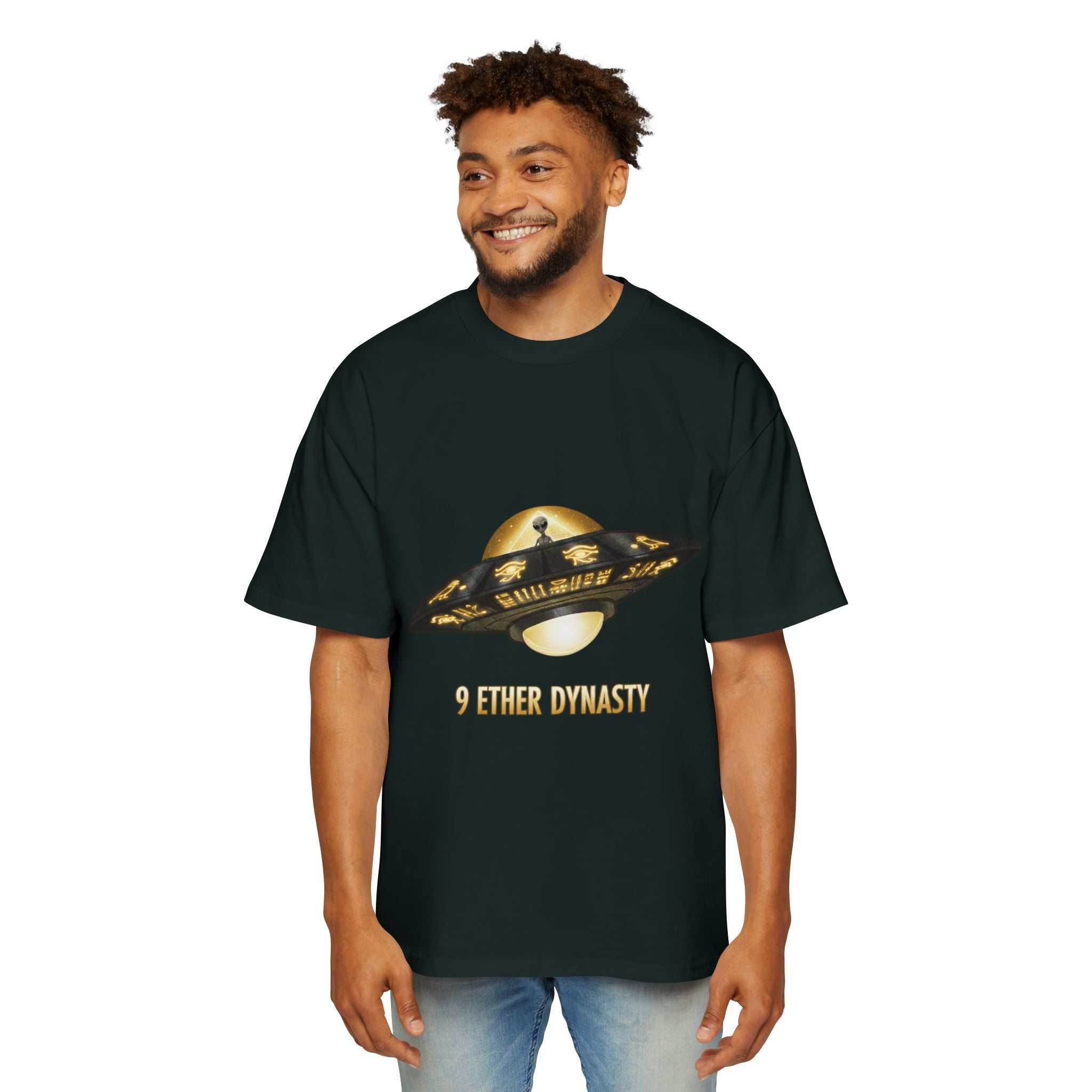 UFO Graphic Tee — “9 Ether Dynasty” Alien Spaceship T-Shirt Printify