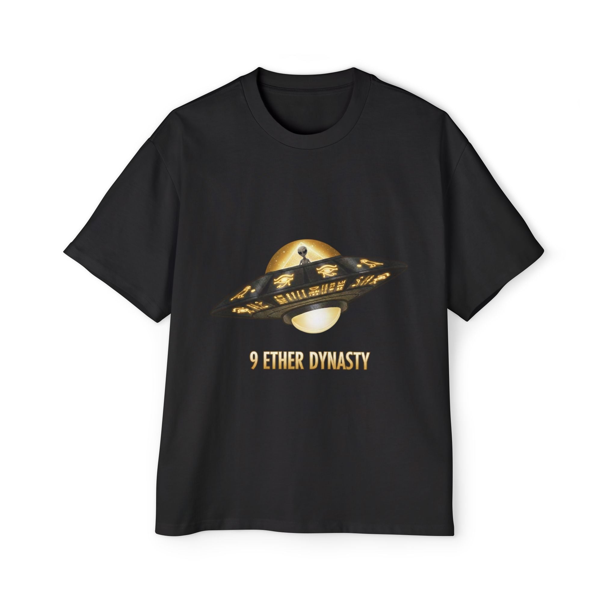 UFO Graphic Tee — “9 Ether Dynasty” Alien Spaceship T-Shirt